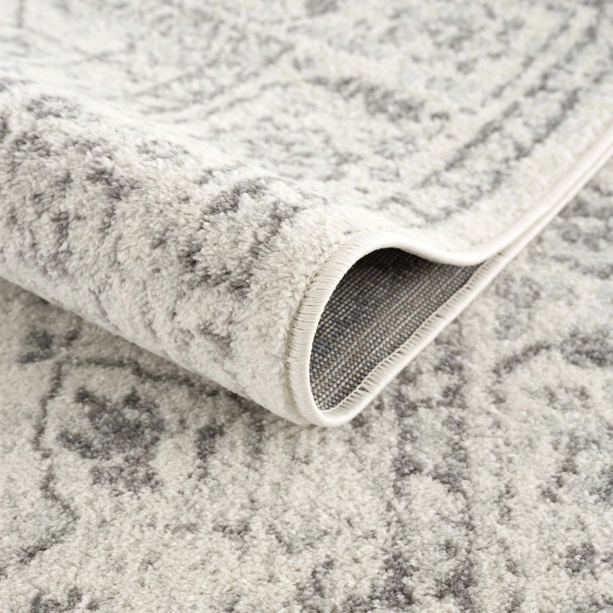 Traditional Medallion Beige and Gray Low Pile Indoor Area Rug - Image 6
