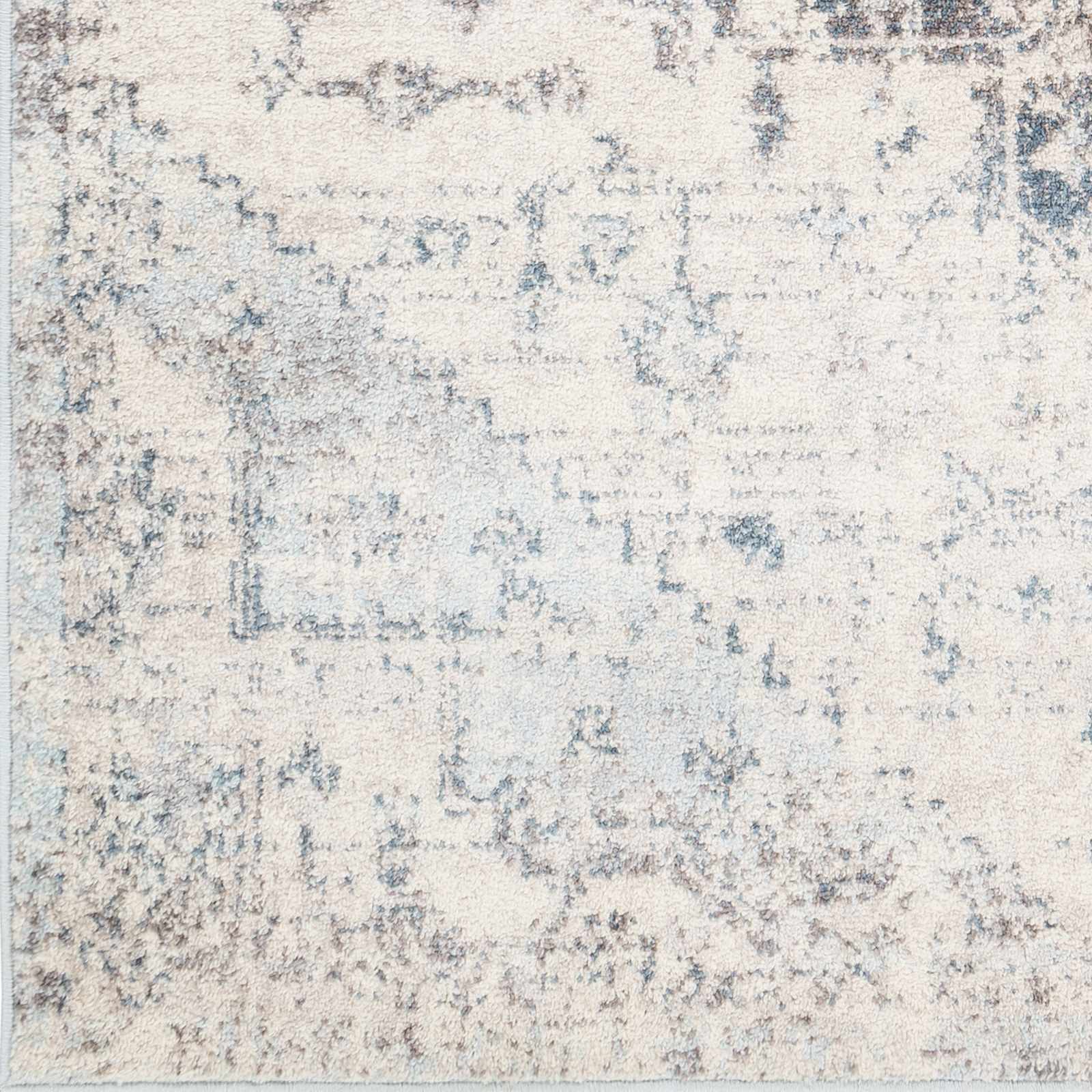 Traditional Heriz Design Beige, Blue and Brown Medium Pile Area Rug - Image 11