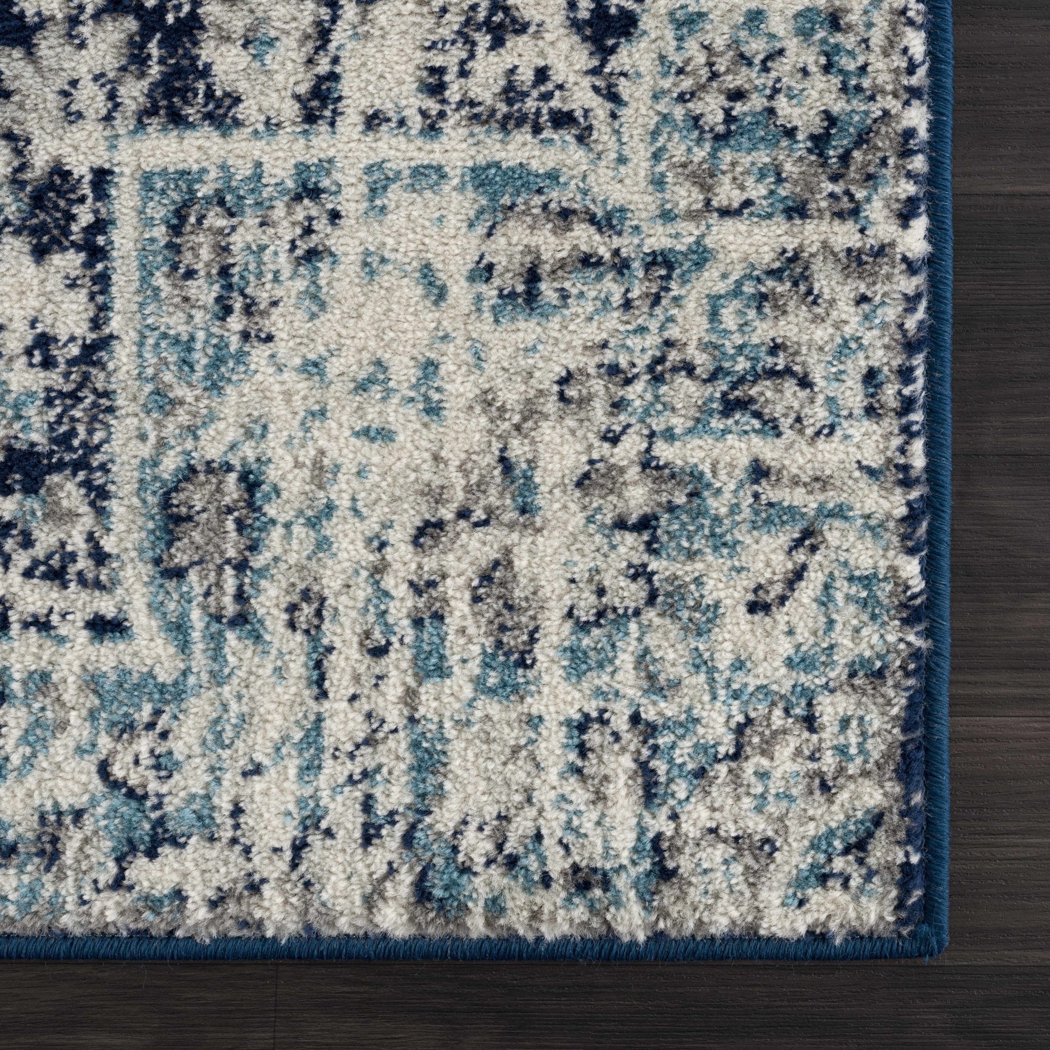 Traditional Heriz Beige, Blue and Gray Premium look Medallion Area Rug - Image 4