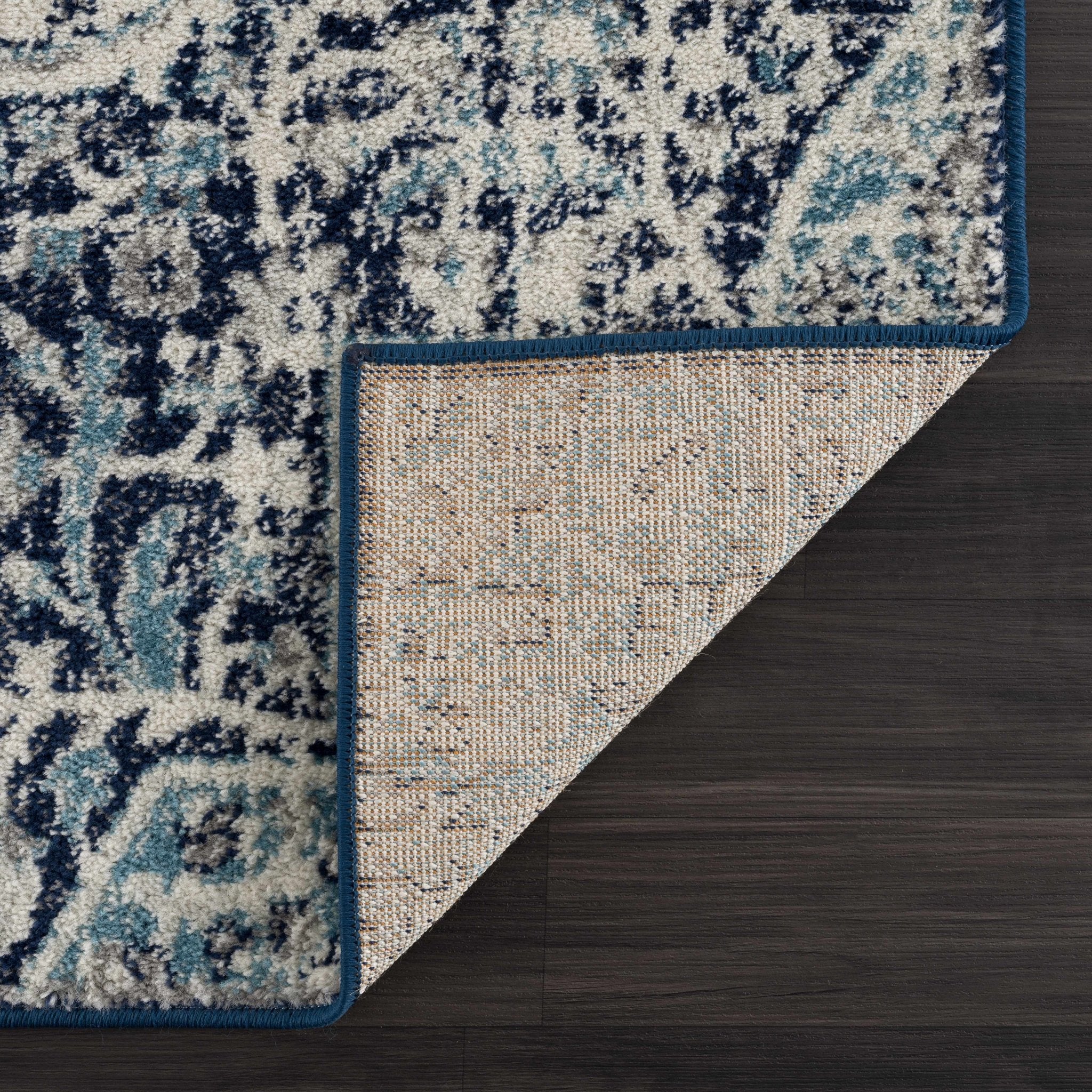 Traditional Heriz Beige, Blue and Gray Premium look Medallion Area Rug - Image 5