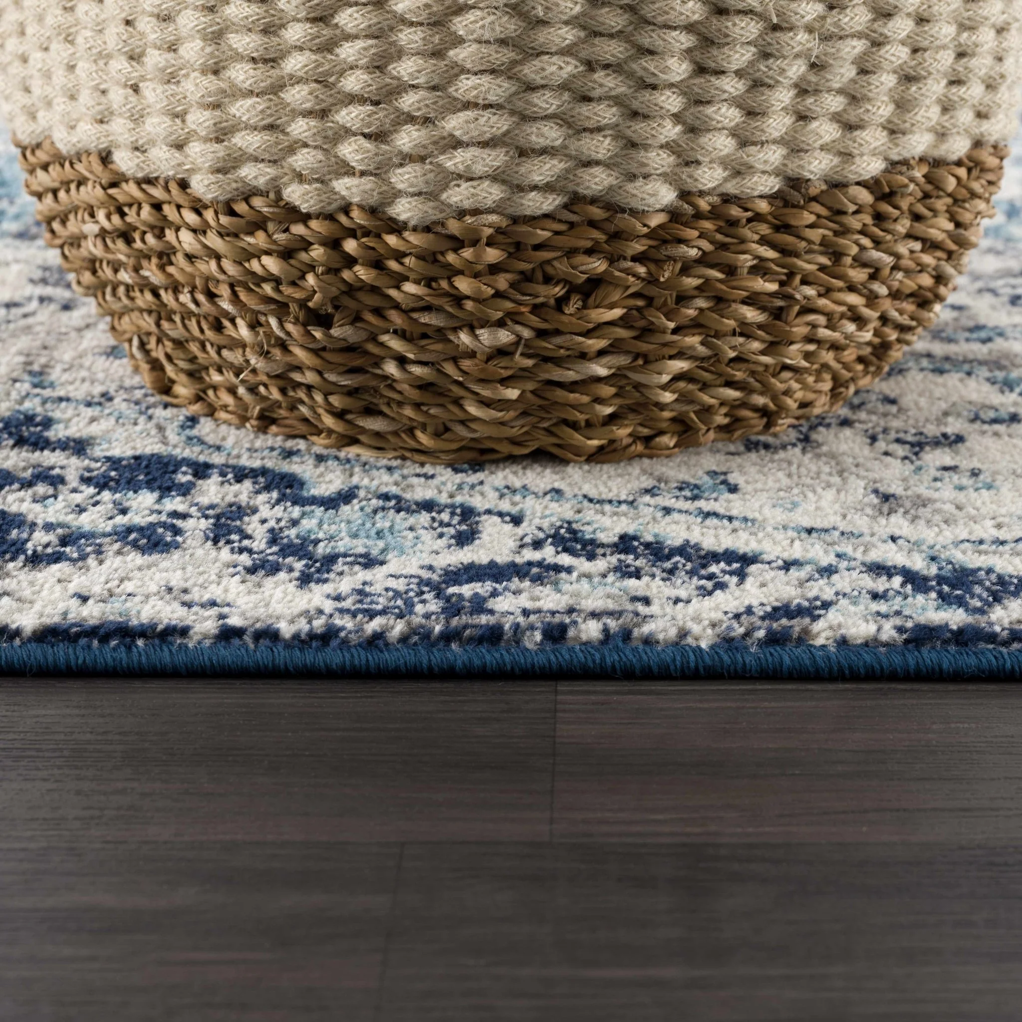 Traditional Heriz Beige, Blue and Gray Premium look Medallion Area Rug - Image 7