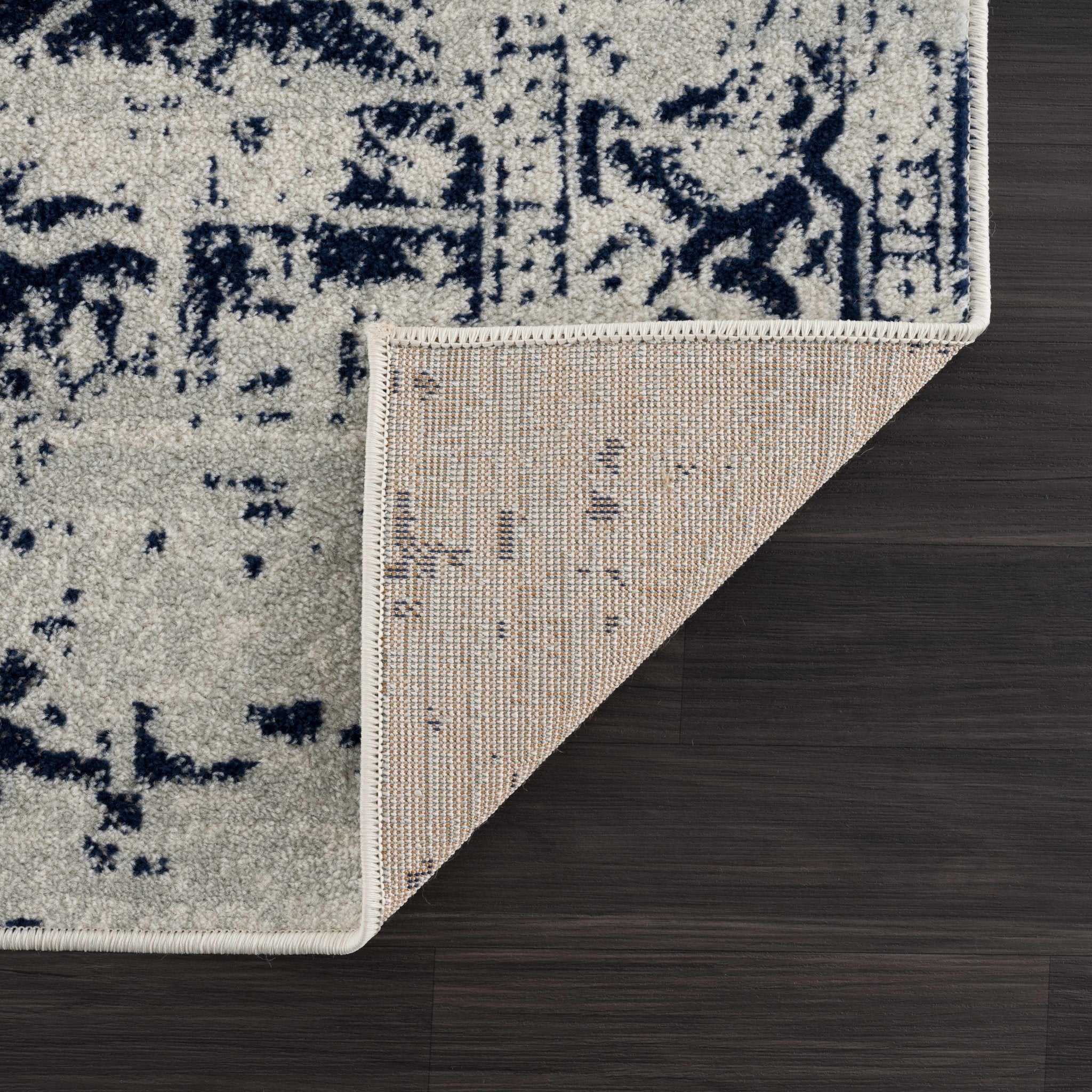 Transitional Heriz Design  Blue and Beige Medallion Area Rug - Image 12