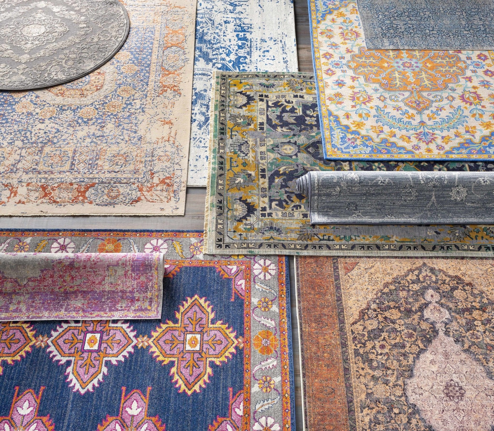 Transitional Heriz Design  Blue and Beige Medallion Area Rug - Image 24