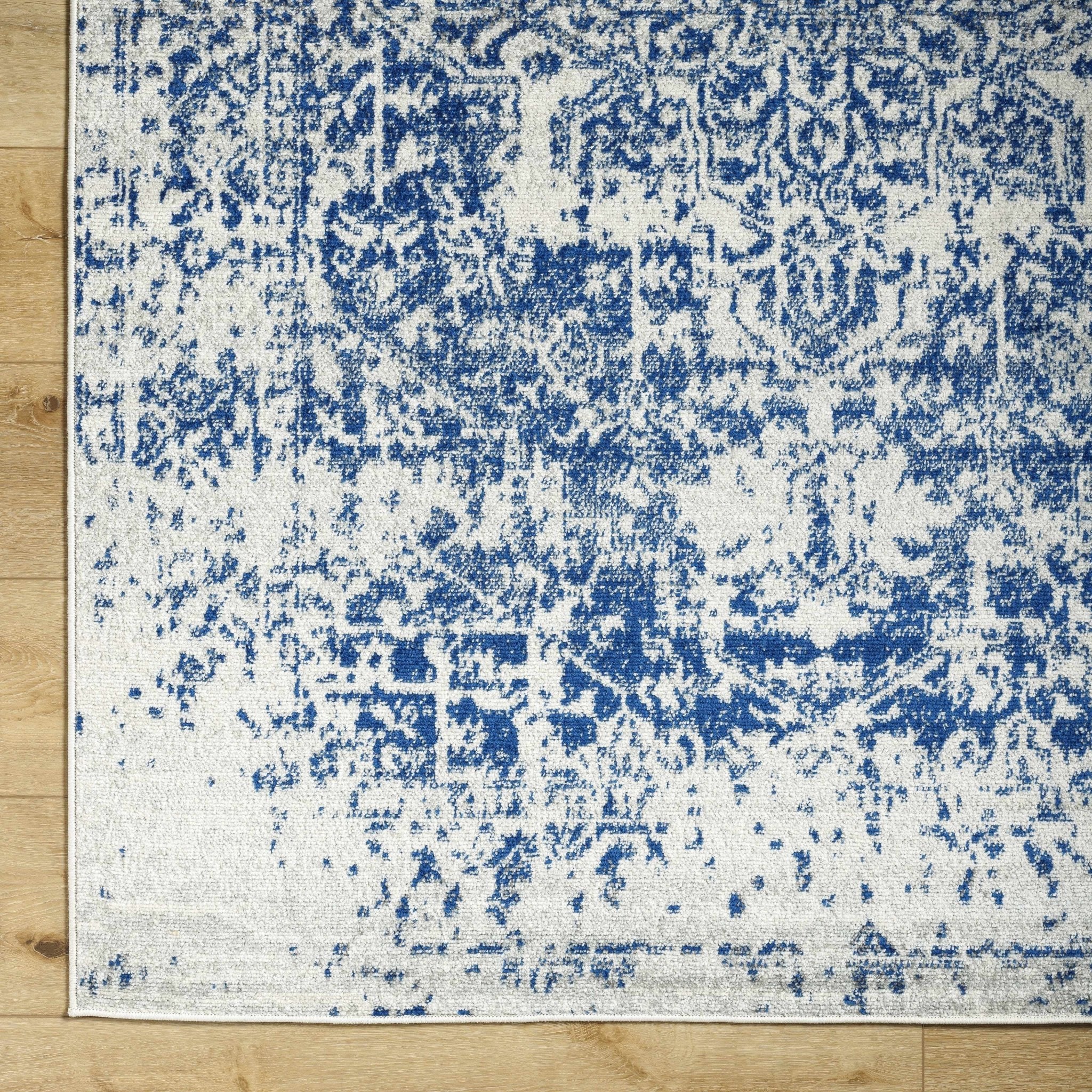 Transitional Heriz Design  Blue and Beige Medallion Area Rug - Image 32