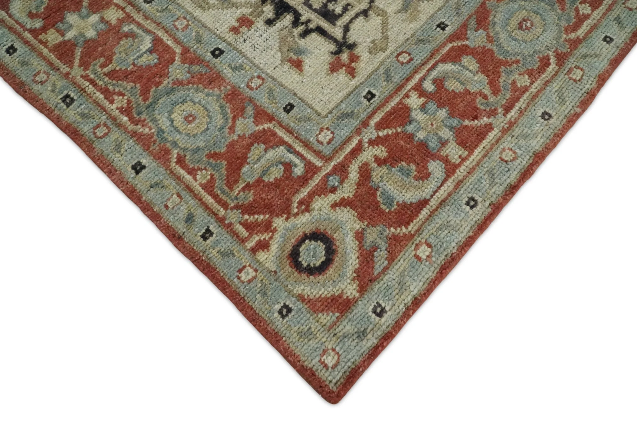 Traditional Heriz Brown, Beige and Charcoal Hand Knotted Multi Size wool Area Rug - Image 3