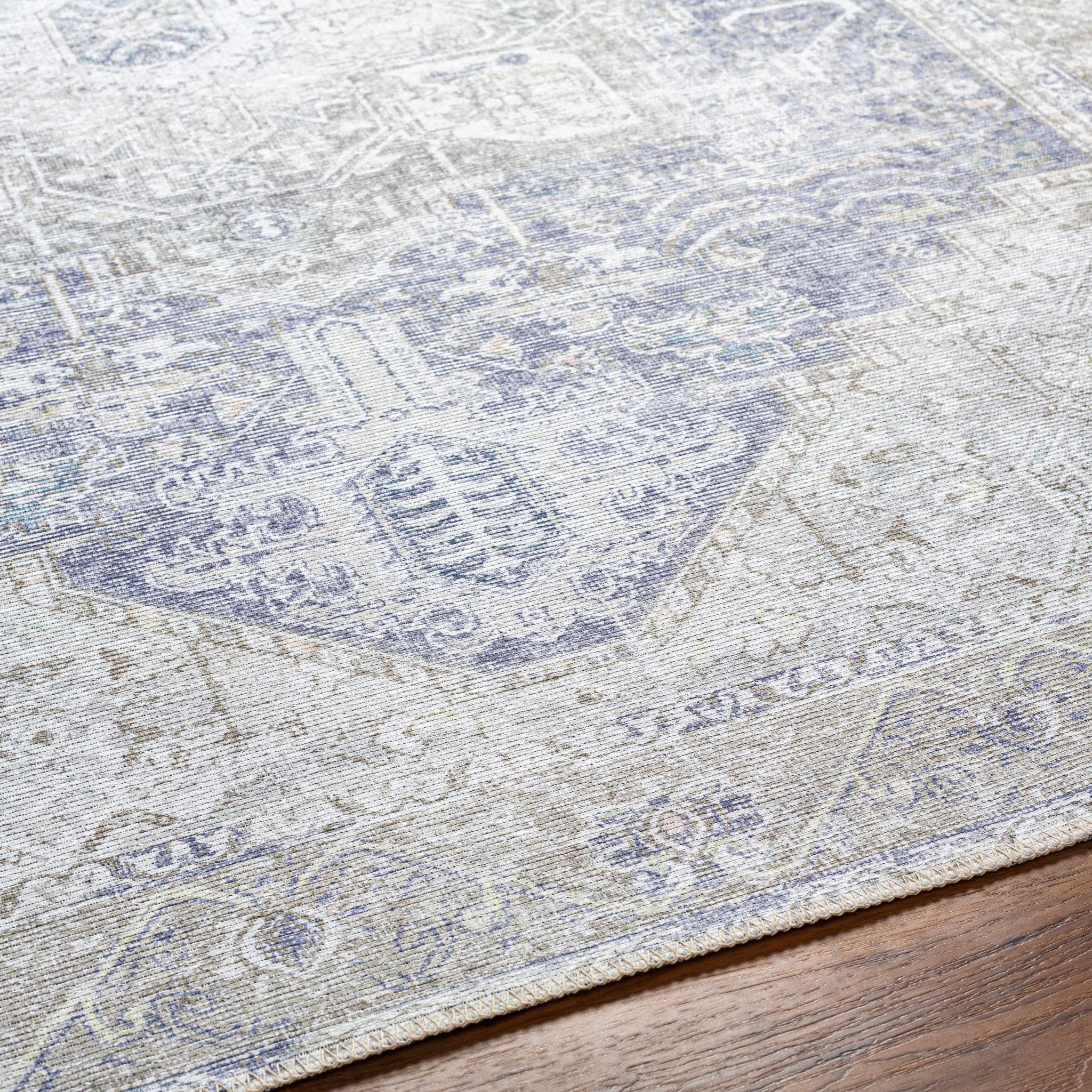 Traditional Design Brown, Violet and Beige Low pile Multi Size Area Rug - Image 13