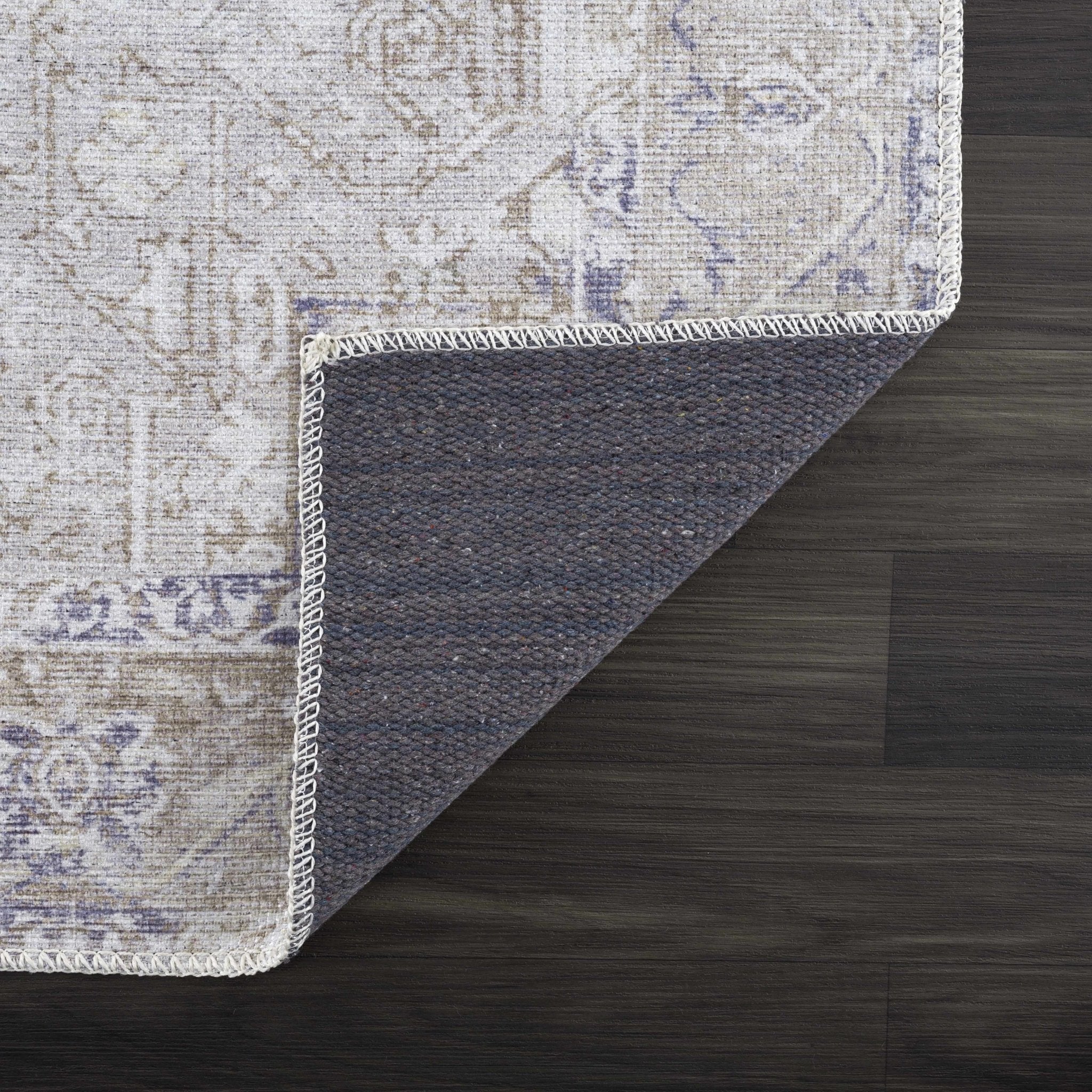 Traditional Design Brown, Violet and Beige Low pile Multi Size Area Rug - Image 5