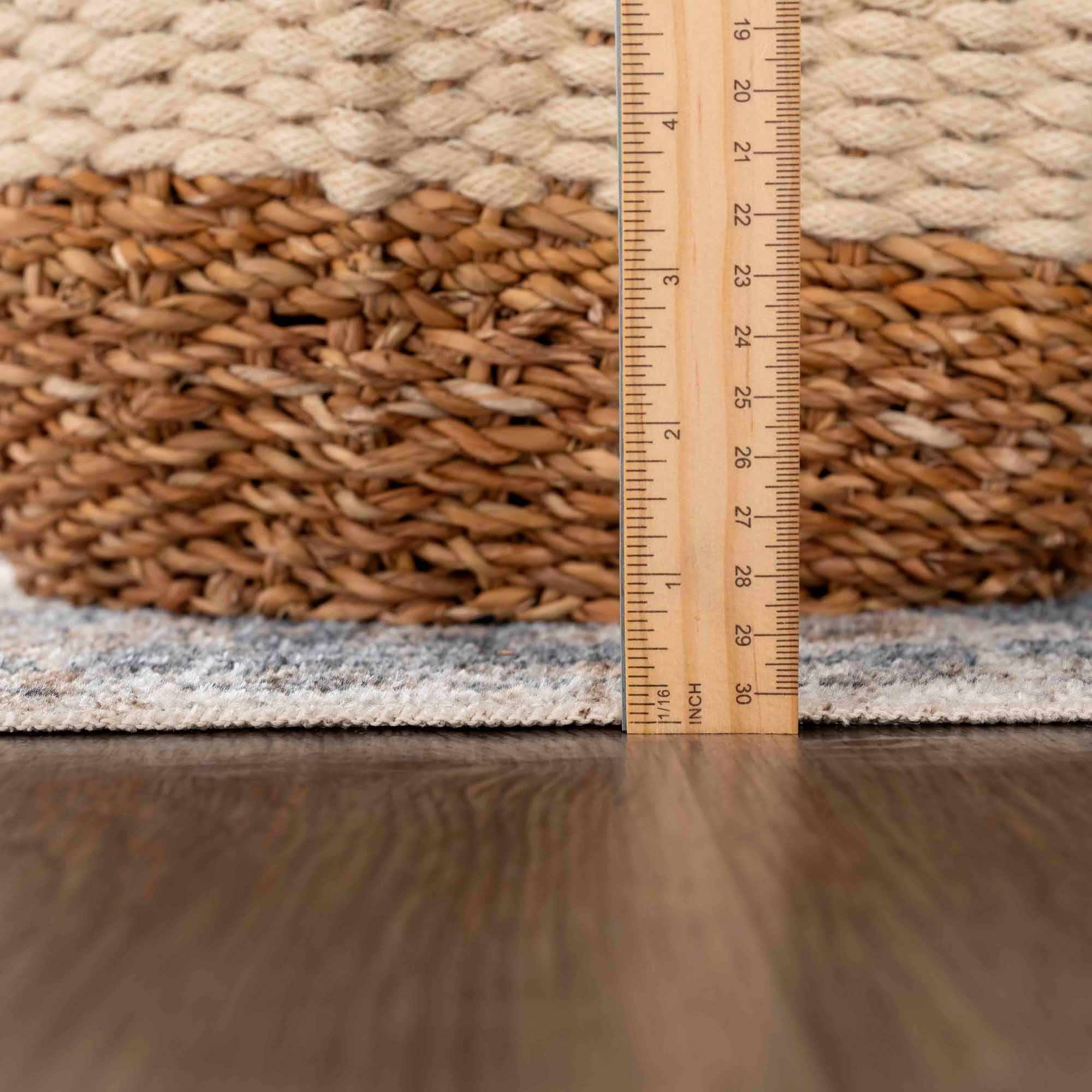 Traditional Heriz Charcoal, Ivory and Camel Medallion Washable area Rug - Image 12