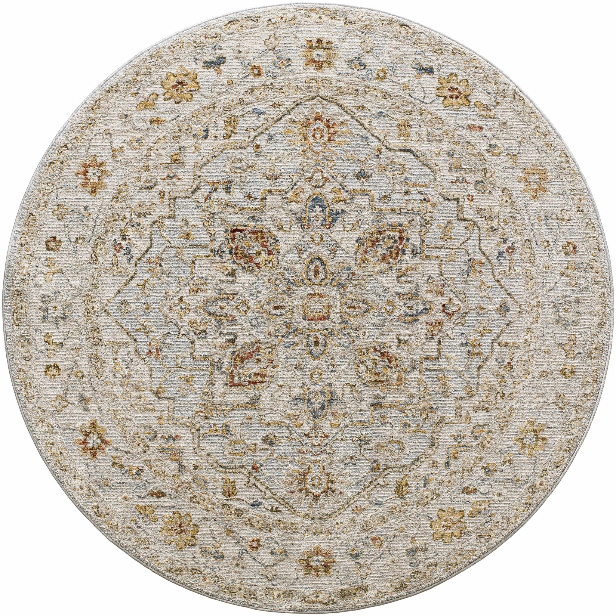 Traditional Heriz Gray Machine Made Rug - Image 10