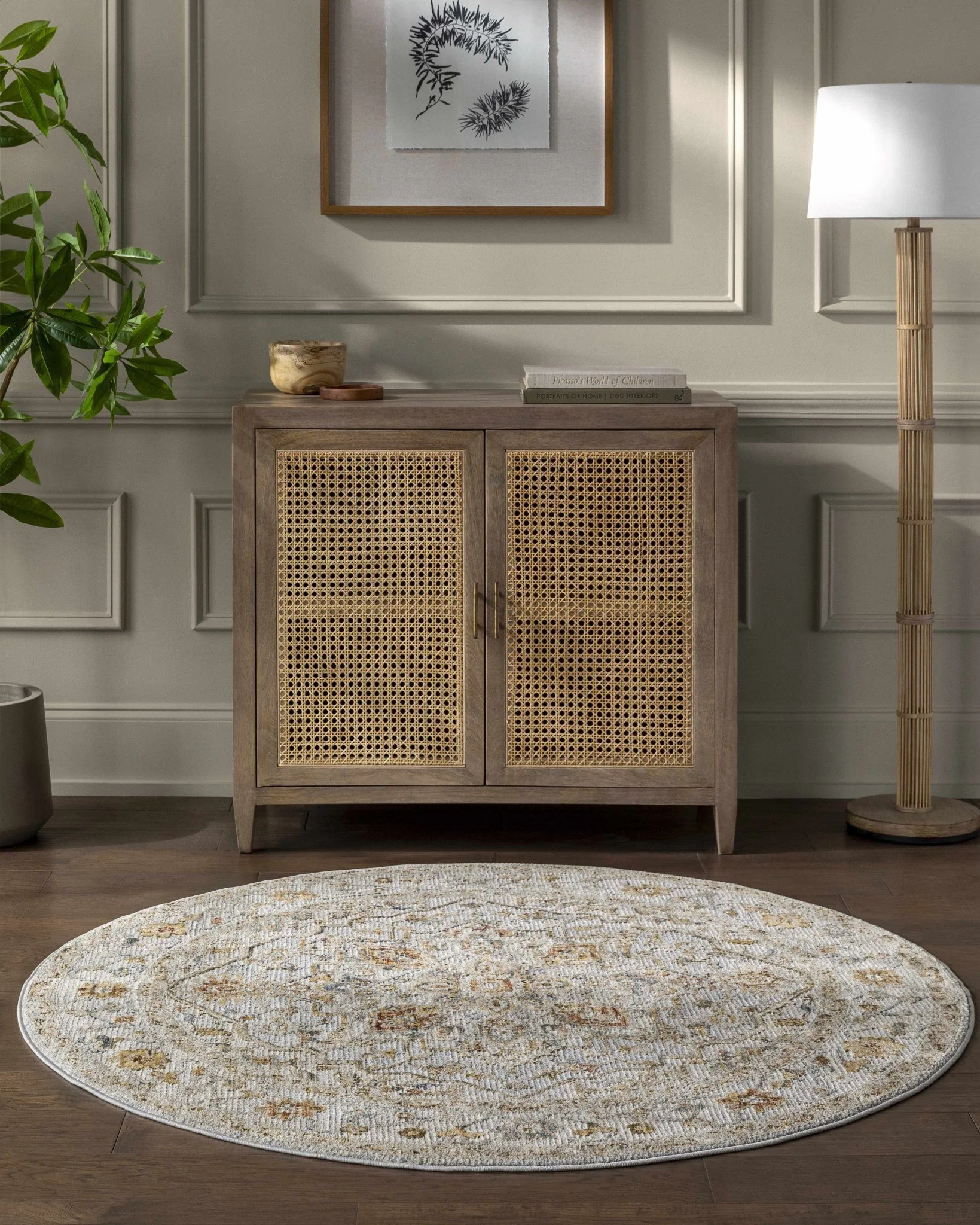 Traditional Heriz Gray Machine Made Rug - Image 11