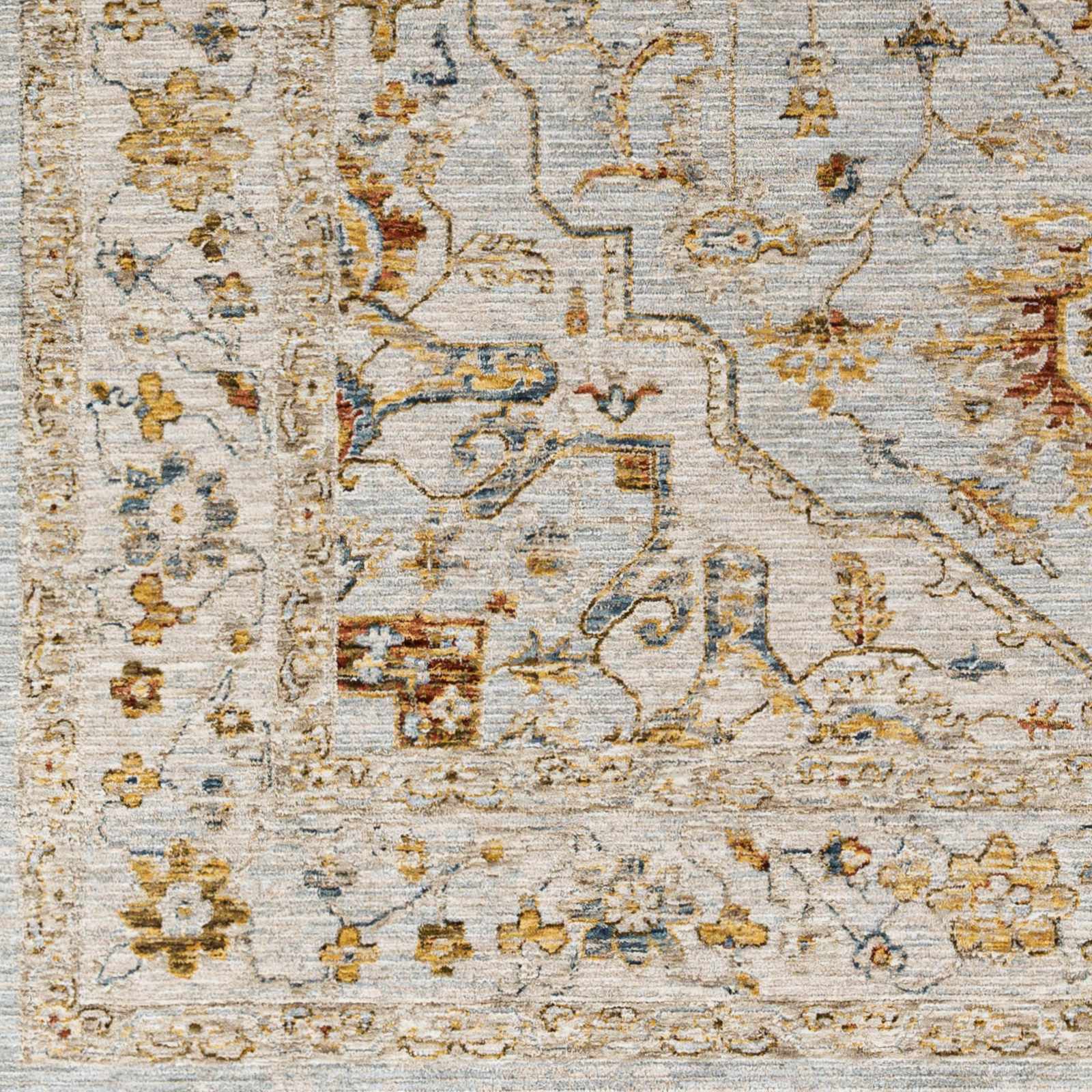 Traditional Heriz Gray Machine Made Rug - Image 7