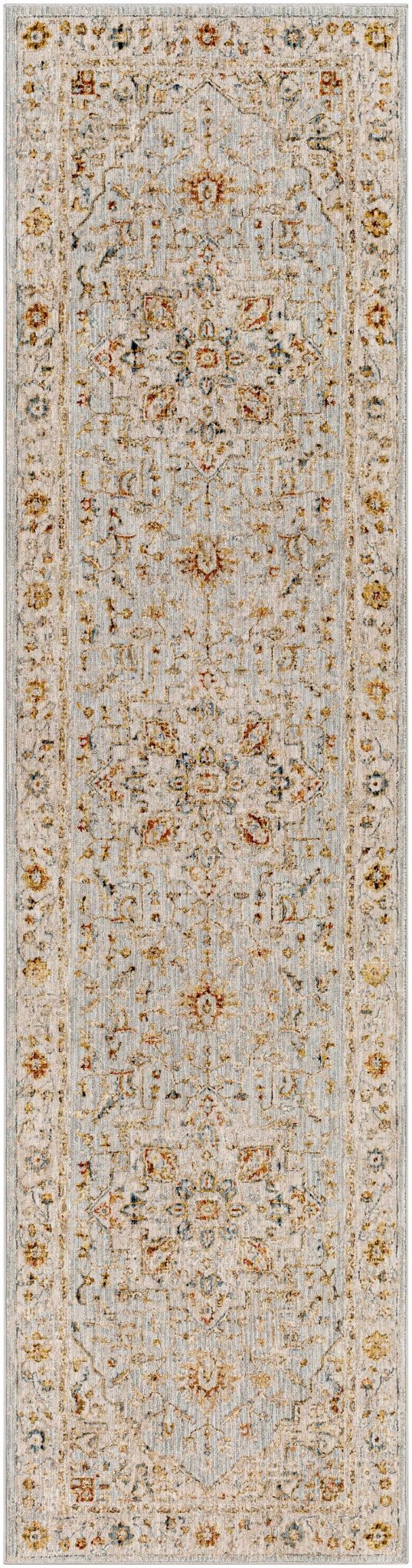 Traditional Heriz Gray Machine Made Rug - Image 8