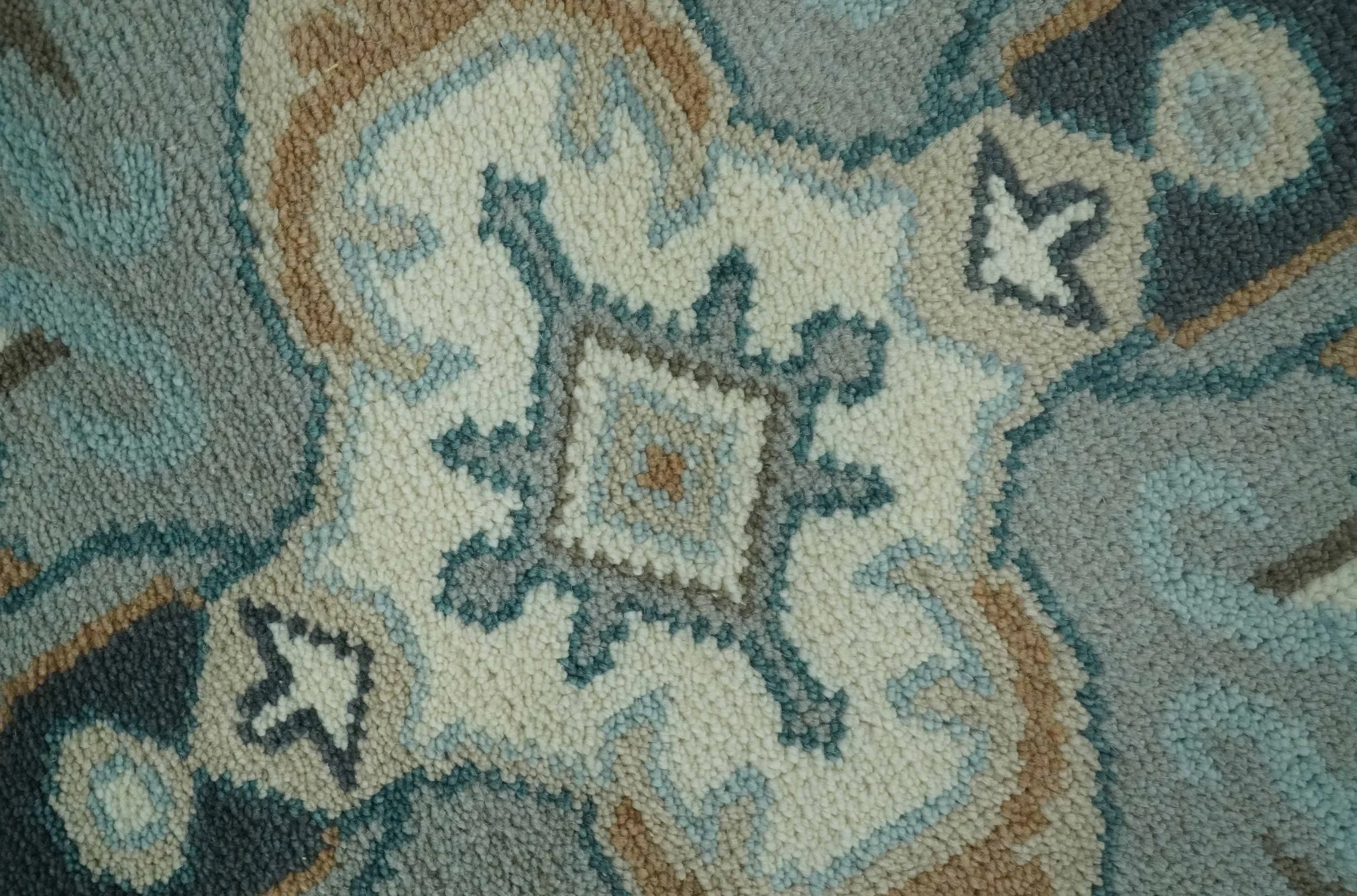 Traditional Heriz Gray and Ivory Floral Hand Knotted Custom Made wool Area Rug - Image 5