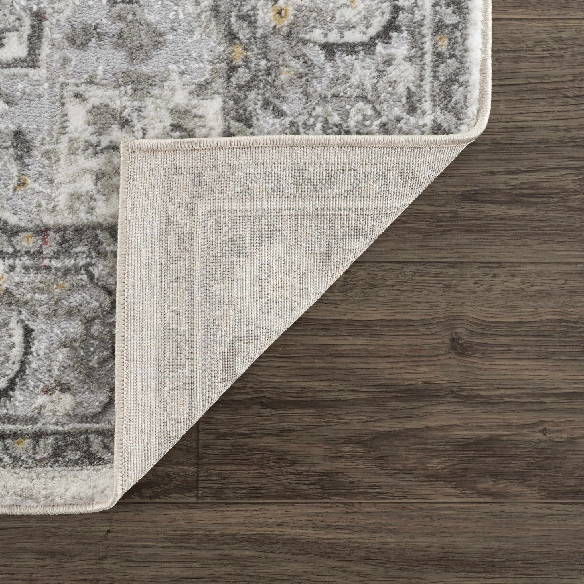 Antique Style Traditional Design Heriz Gray, Charcoal And Gold Area Rug - Image 3