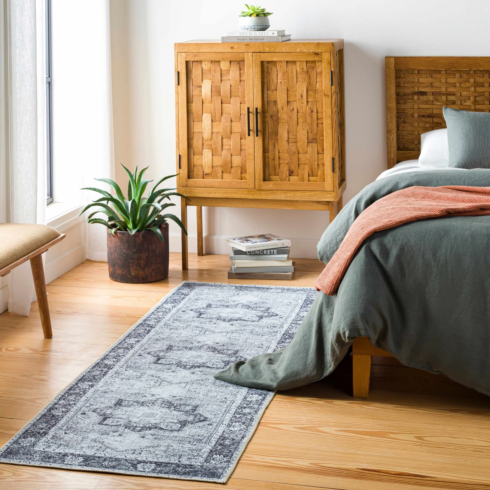 Traditional Turkish Design Ivory and Brown Low Pile Multi Size Area Rug - Image 14