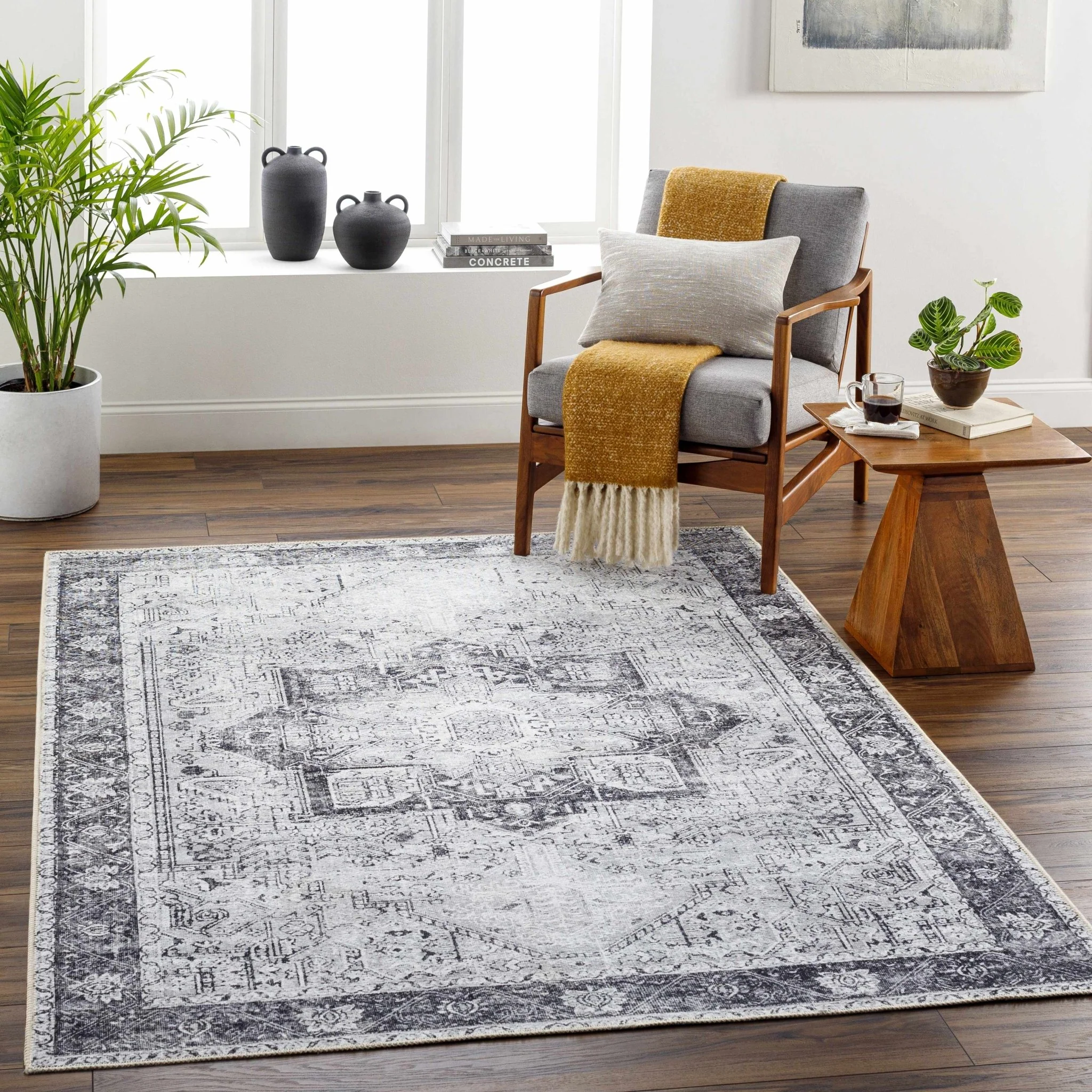 Traditional Turkish Design Ivory and Brown Low Pile Multi Size Area Rug - Image 16