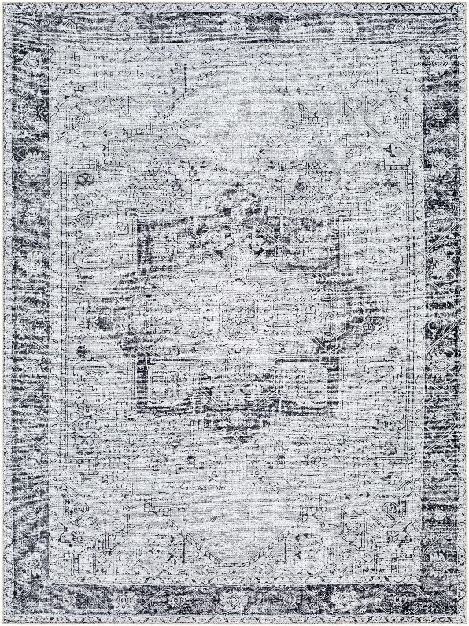 Traditional Turkish Design Ivory and Brown Low Pile Multi Size Area Rug - Image 2