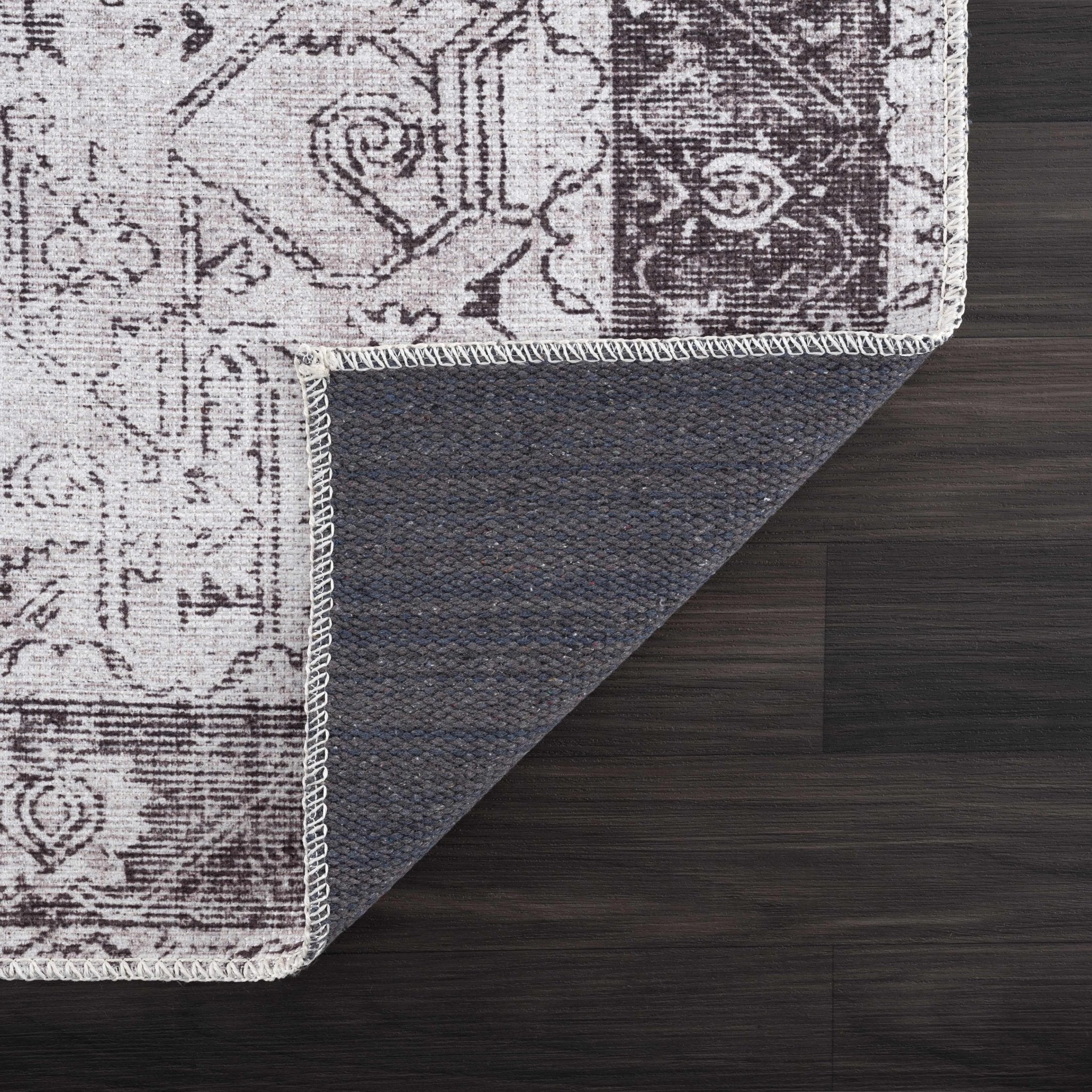Traditional Turkish Design Ivory and Brown Low Pile Multi Size Area Rug - Image 4