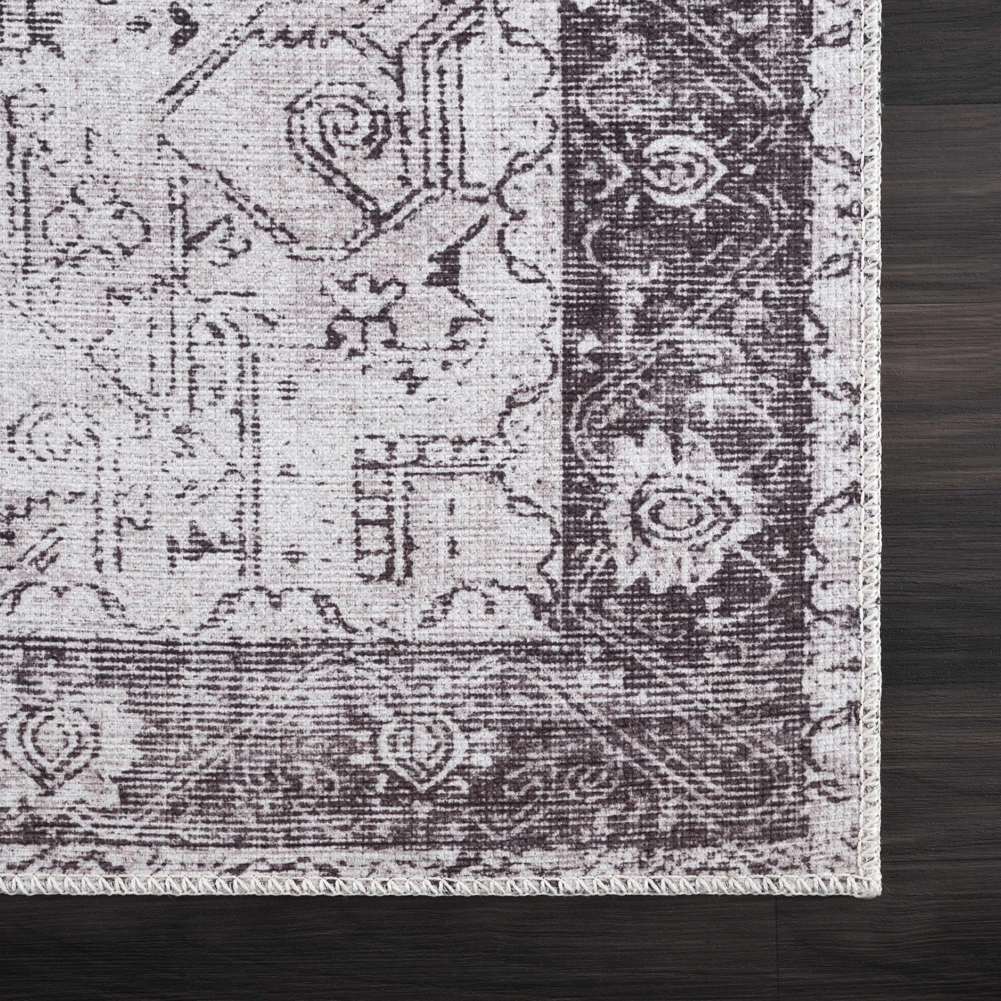 Traditional Turkish Design Ivory and Brown Low Pile Multi Size Area Rug - Image 9