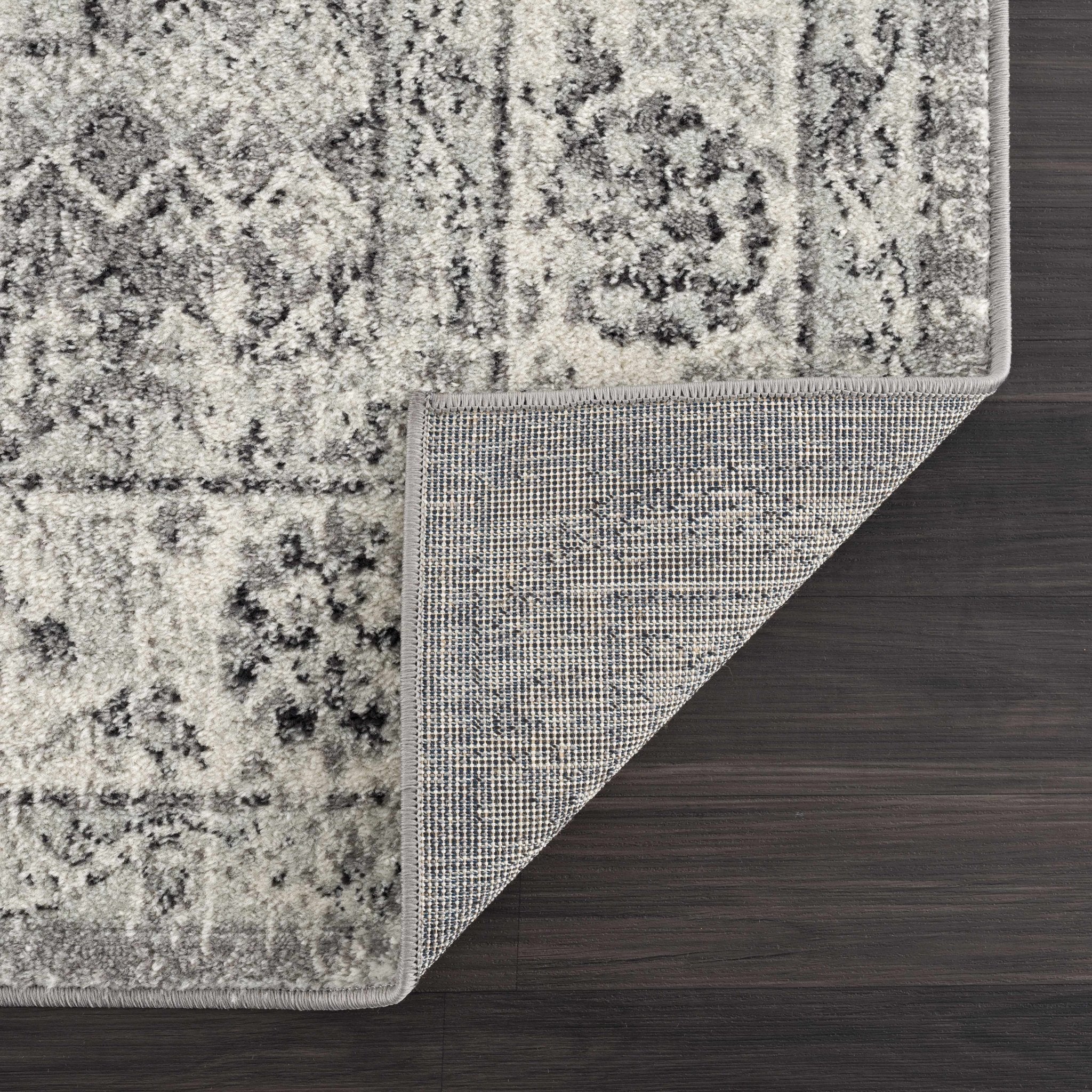 Traditional Turkish Deign Ivory, Gray and Black Style Low Pile Area Rug - Image 5