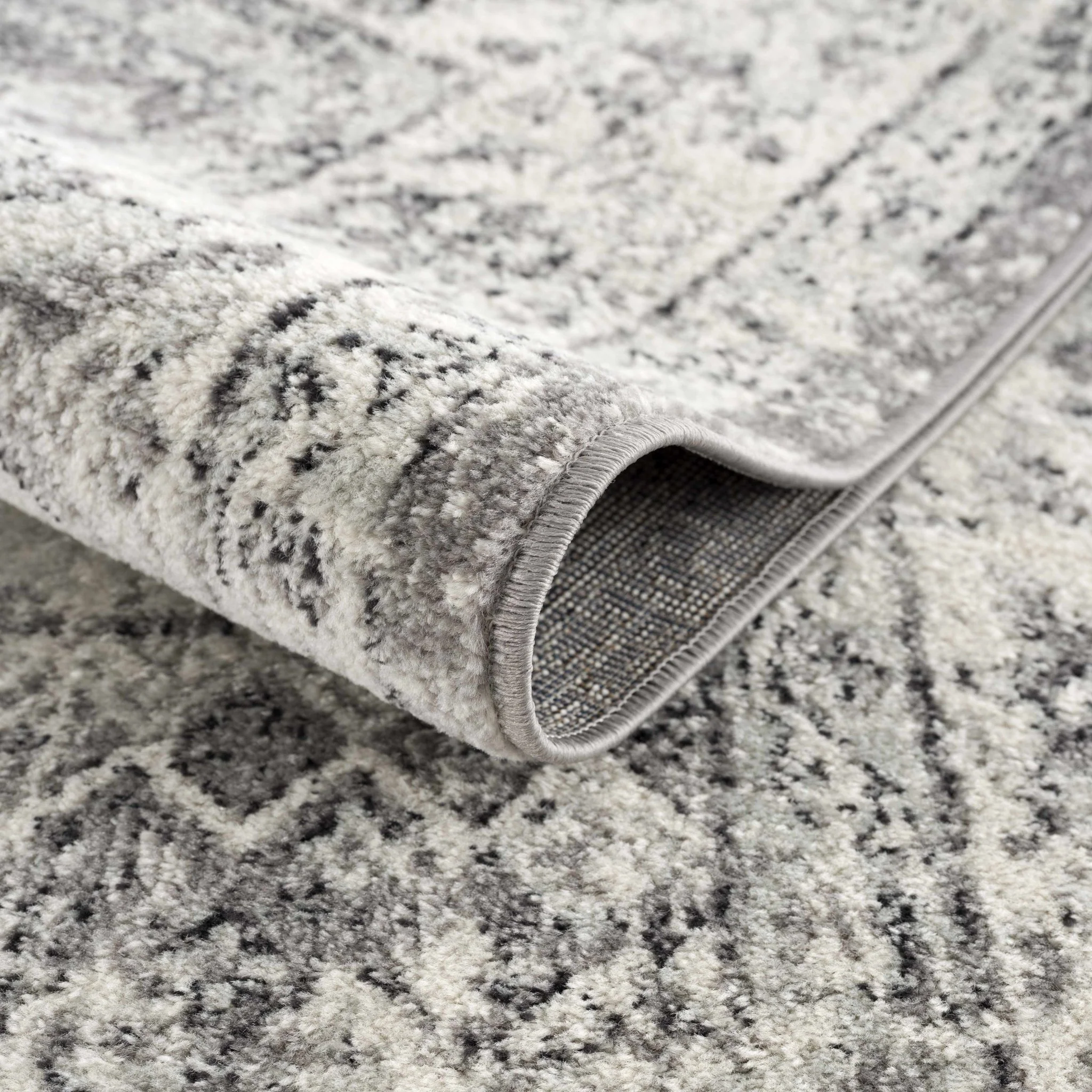 Traditional Turkish Deign Ivory, Gray and Black Style Low Pile Area Rug - Image 6