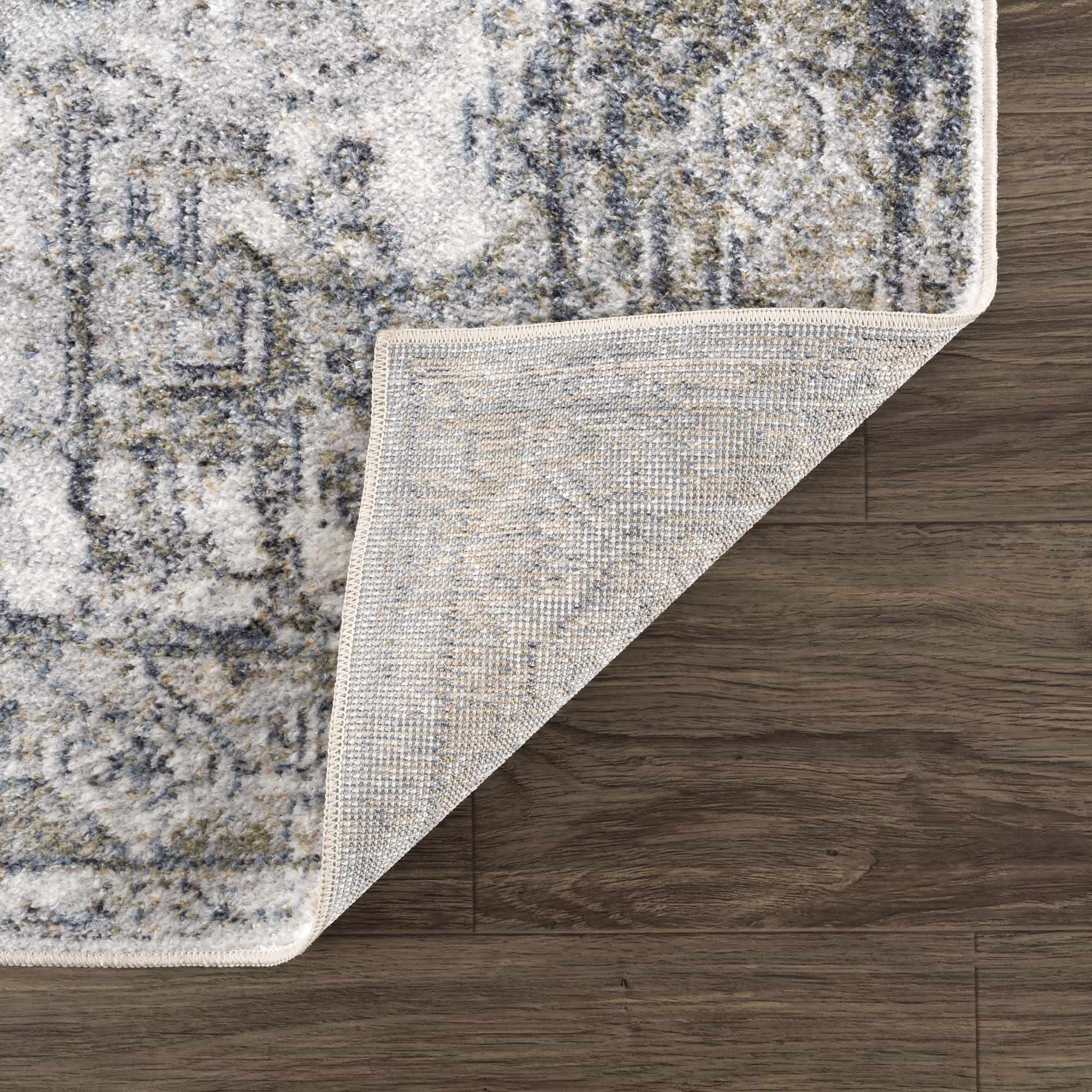 Traditional Medallion Design Ivory, Olive and Camel Low pile Washable Area Rug - Image 12