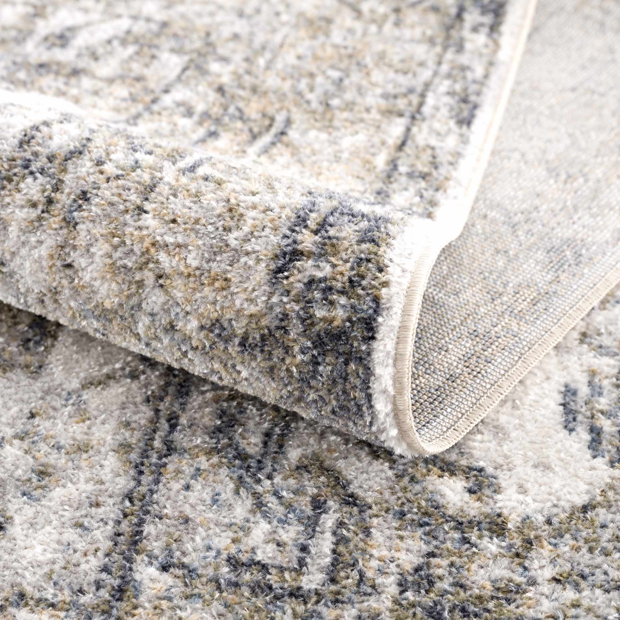 Traditional Medallion Design Ivory, Olive and Camel Low pile Washable Area Rug - Image 16