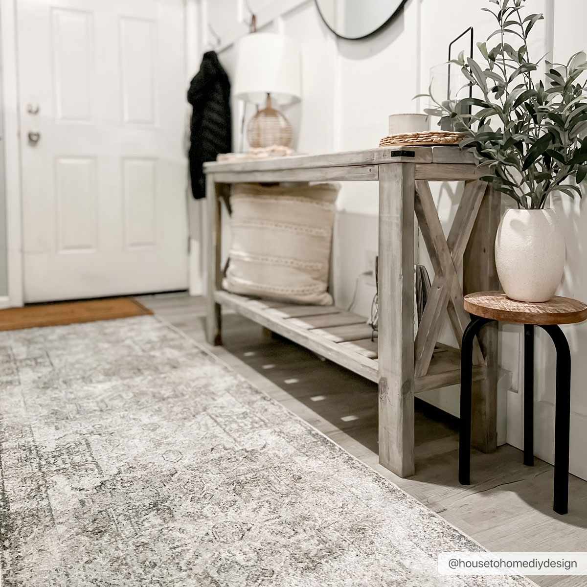Traditional Medallion Design Ivory, Olive and Camel Low pile Washable Area Rug - Image 6