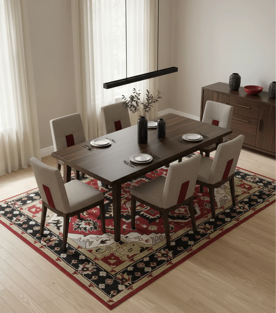 Custom Made Traditional Heriz Maroon, Olive and Black Floral Hand Knotted wool Rug - Image 2