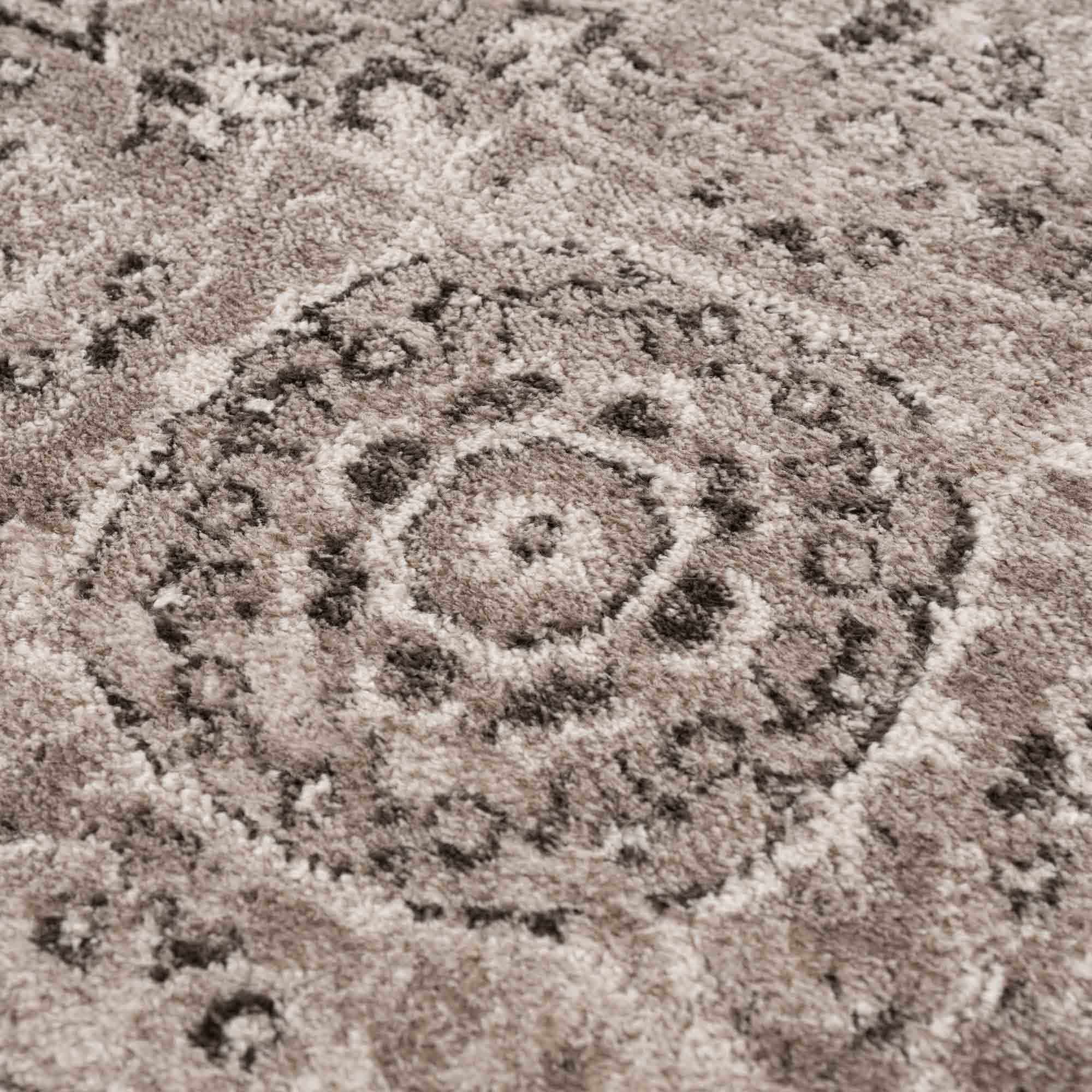 Antique Look Traditional Heriz Medallion Design Brown, Ivory and Charcoal Area Rug - Image 11