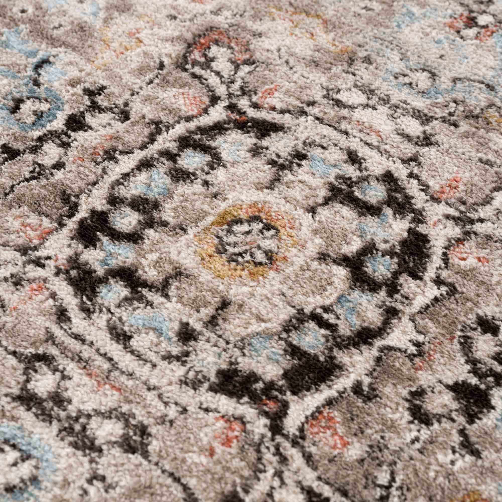 Traditional Medallion Design olive, Ivory, Peach and Charcoal Rug - Image 10