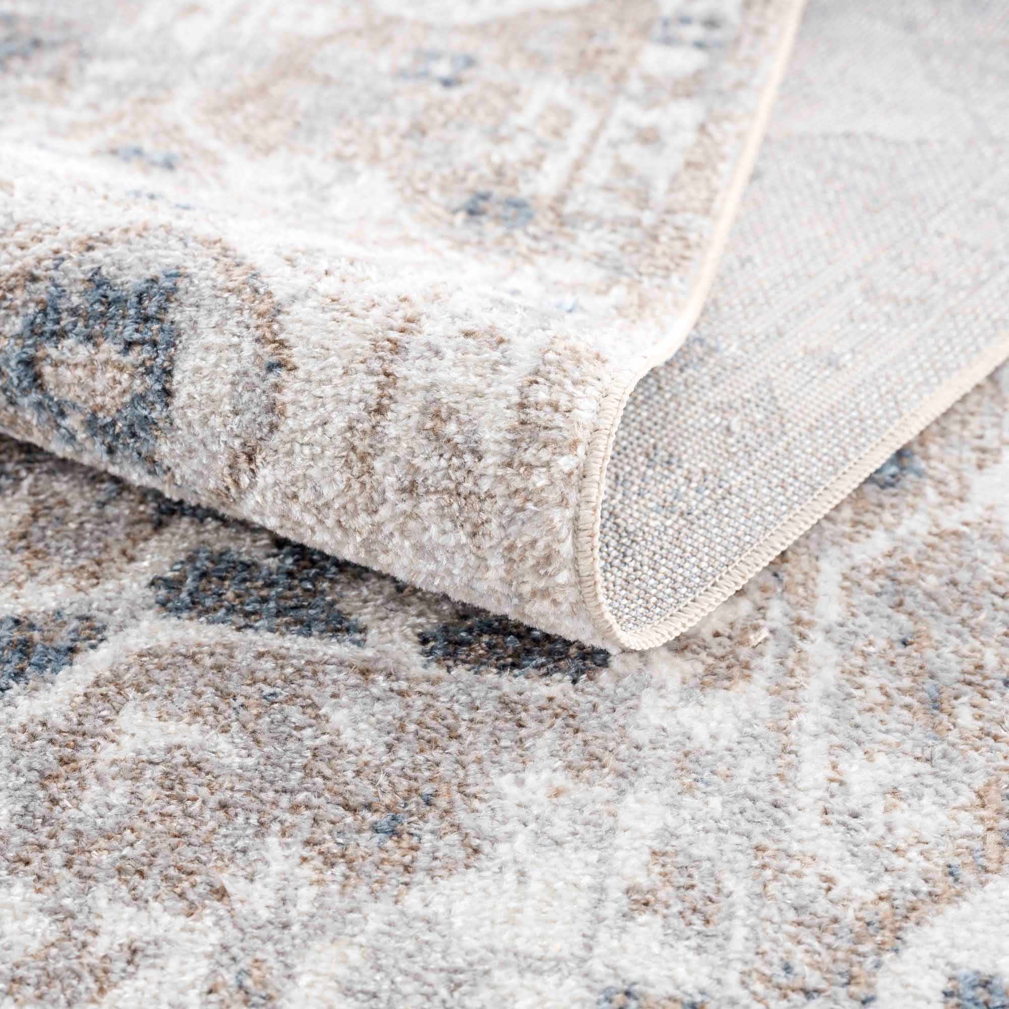 Traditional Design Peach, Ivory, Silver and Charcoal Machine Washable Multi size Rug - Image 11