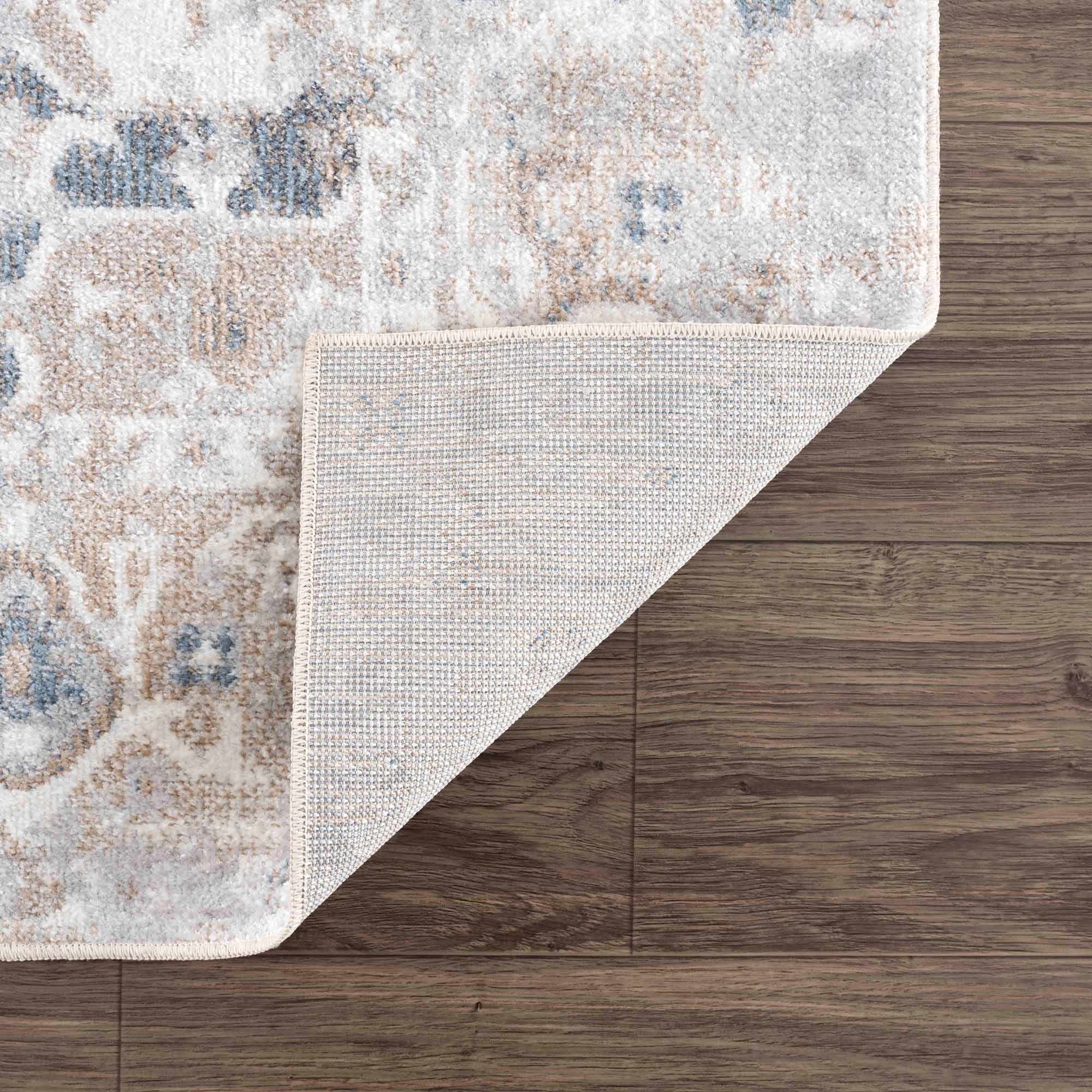 Traditional Design Peach, Ivory, Silver and Charcoal Machine Washable Multi size Rug - Image 5
