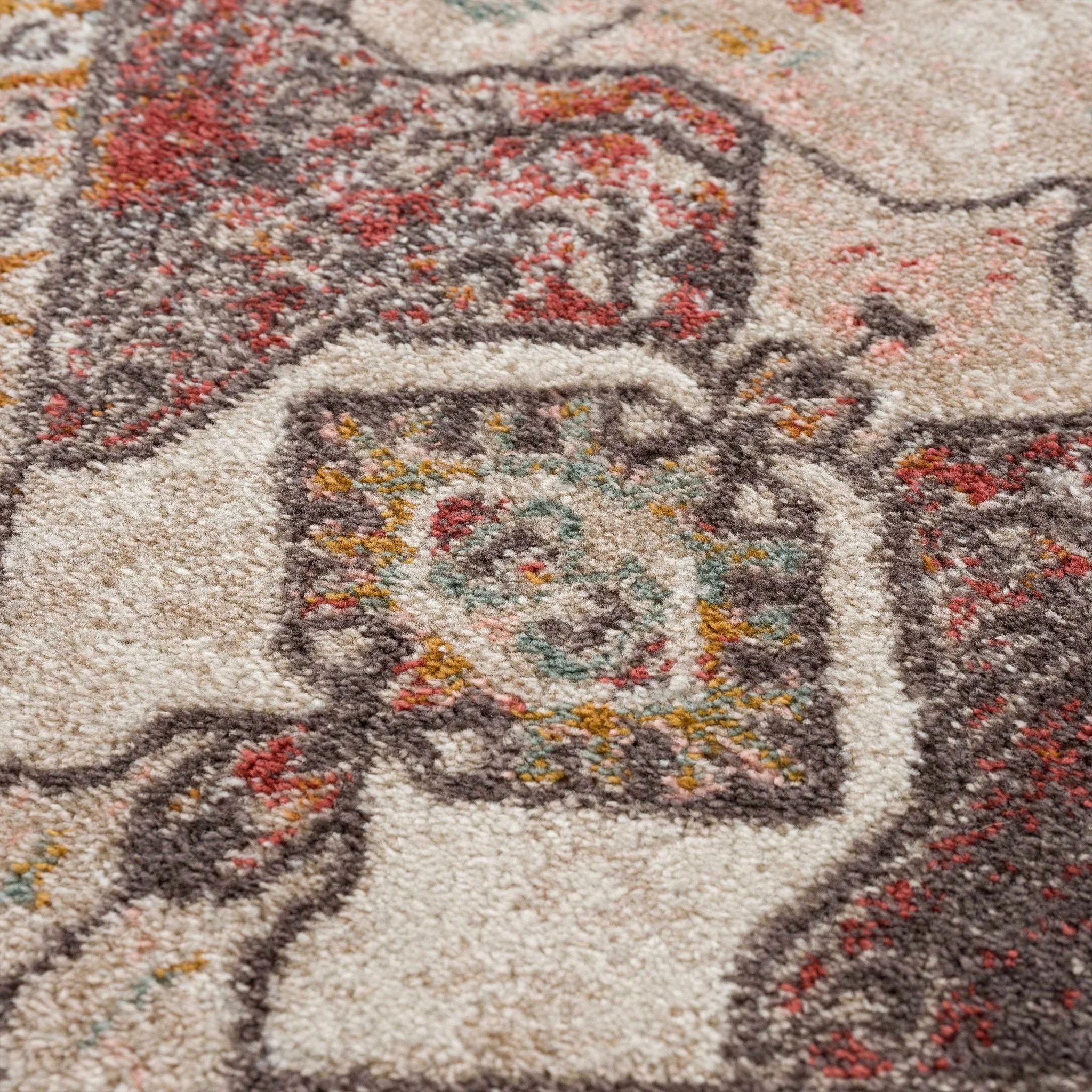 Traditional Heriz Serapi design Rust and Peach Multi color Area Rug - Image 12