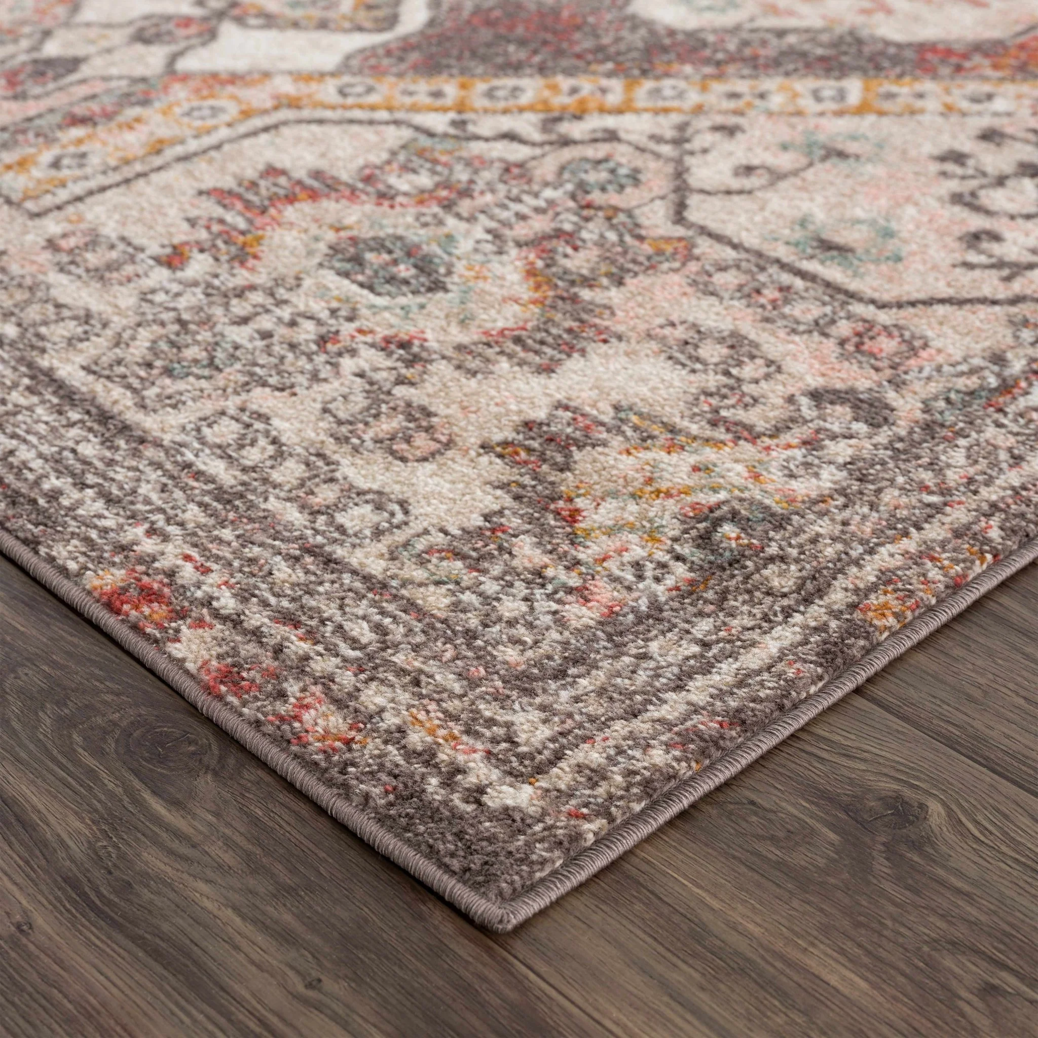 Traditional Heriz Serapi design Rust and Peach Multi color Area Rug - Image 4