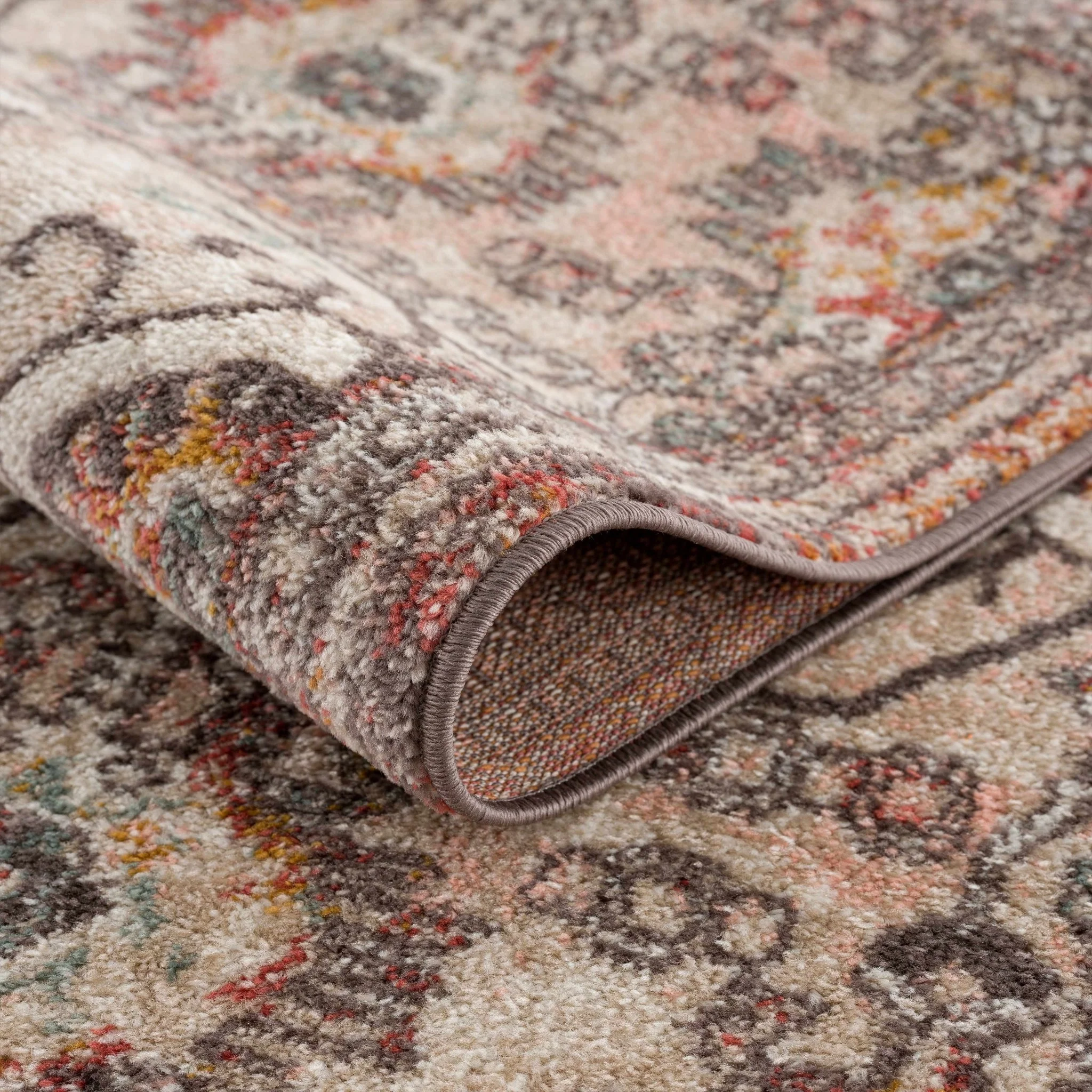 Traditional Heriz Serapi design Rust and Peach Multi color Area Rug - Image 7