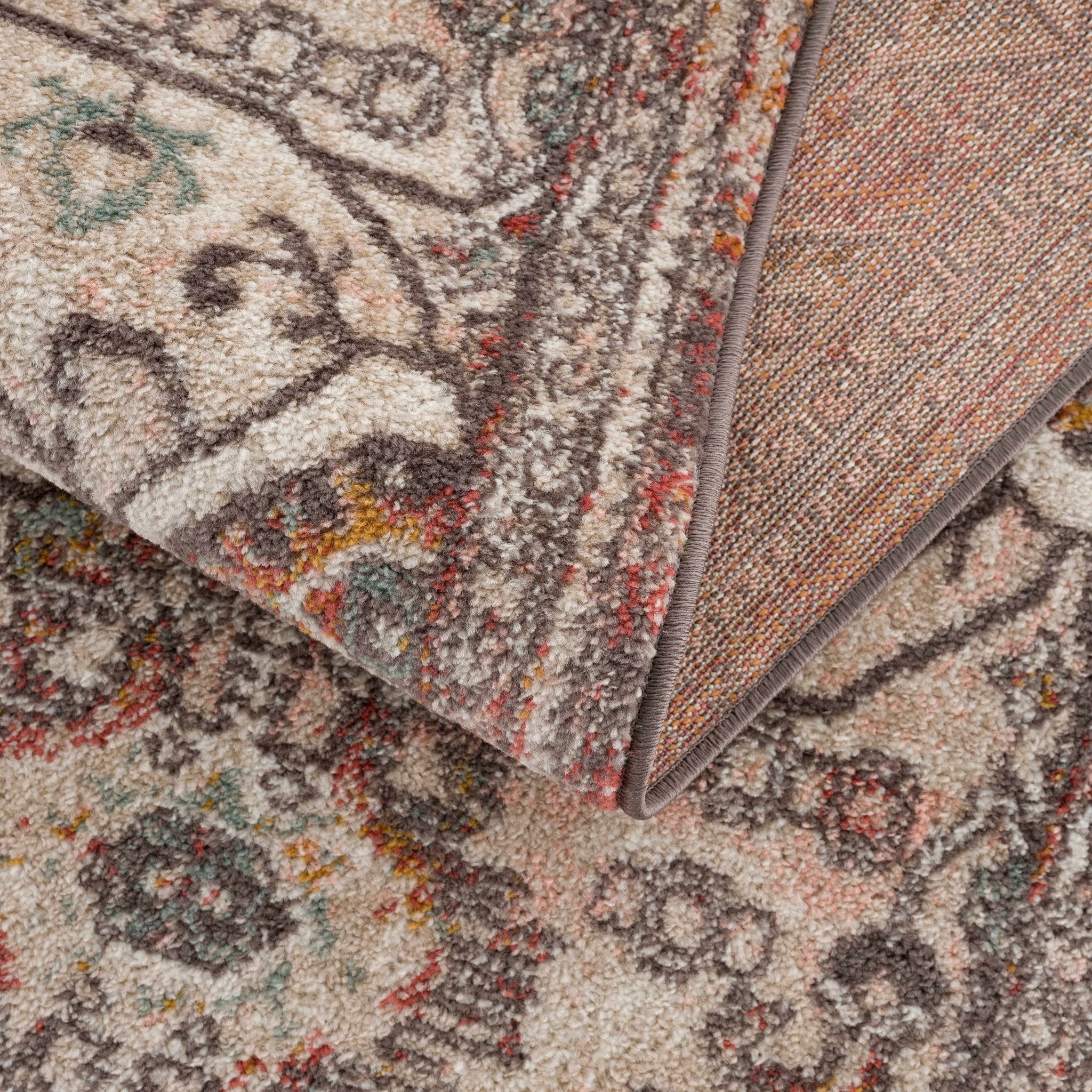 Traditional Heriz Serapi design Rust and Peach Multi color Area Rug - Image 8