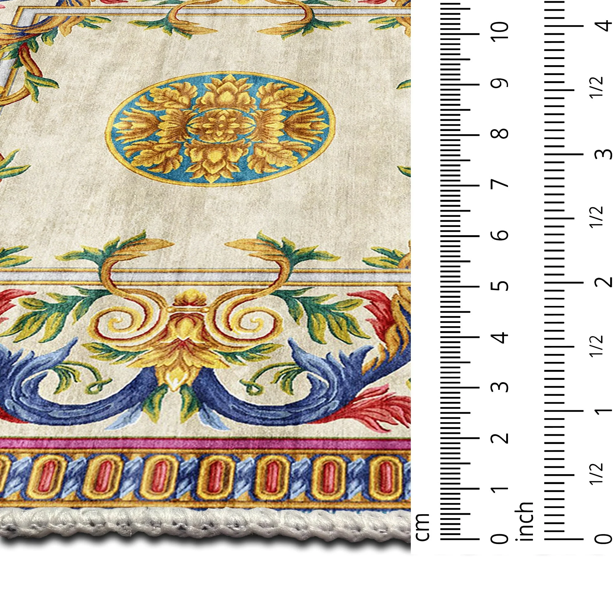 Traditional Homera Yellow Machine Washable Cotton Area Rug - Image 6