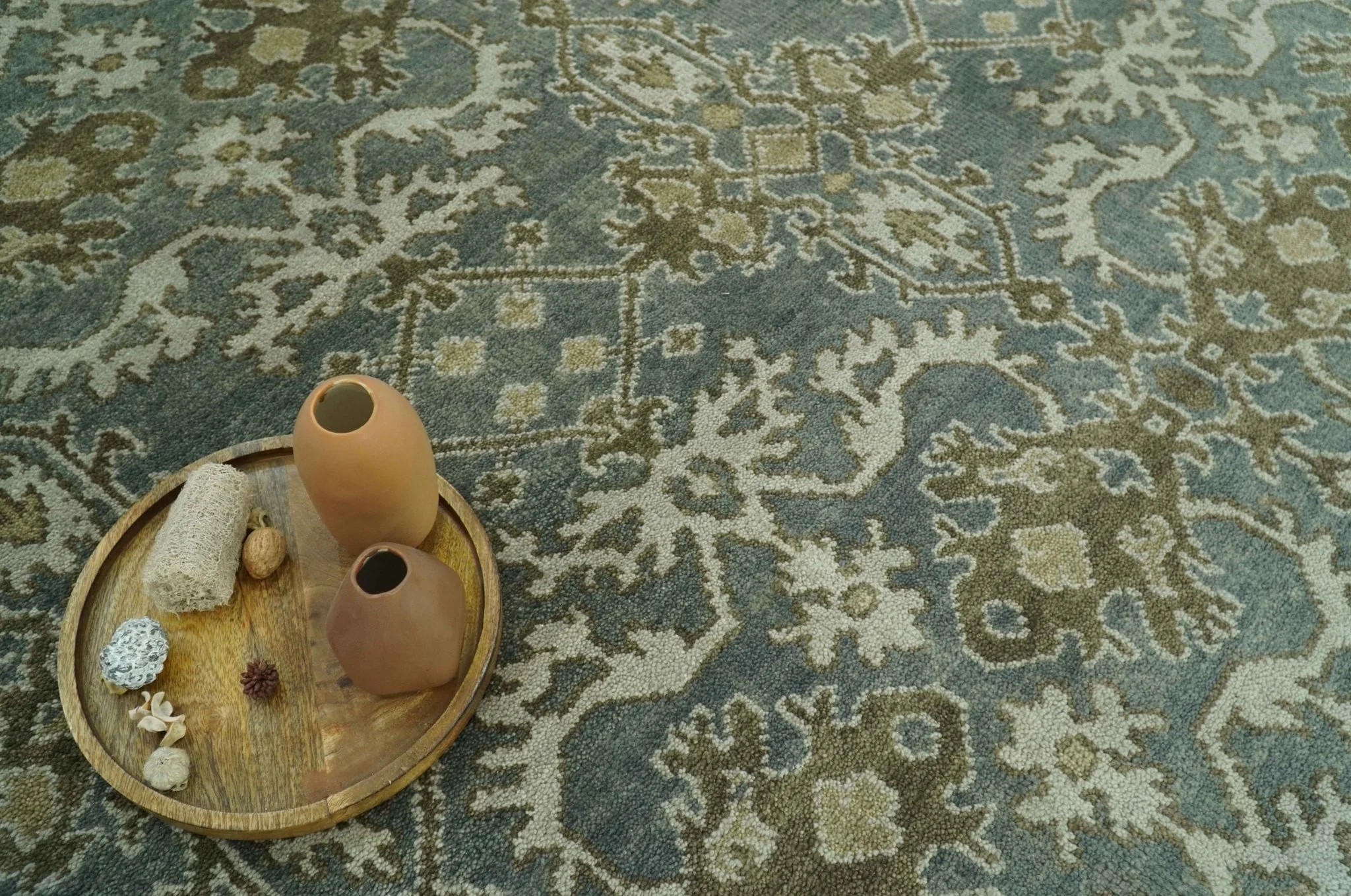 Traditional Ikat large Design Gray, Silver and Olive 8x10 Hand Knotted wool area rug - Image 12
