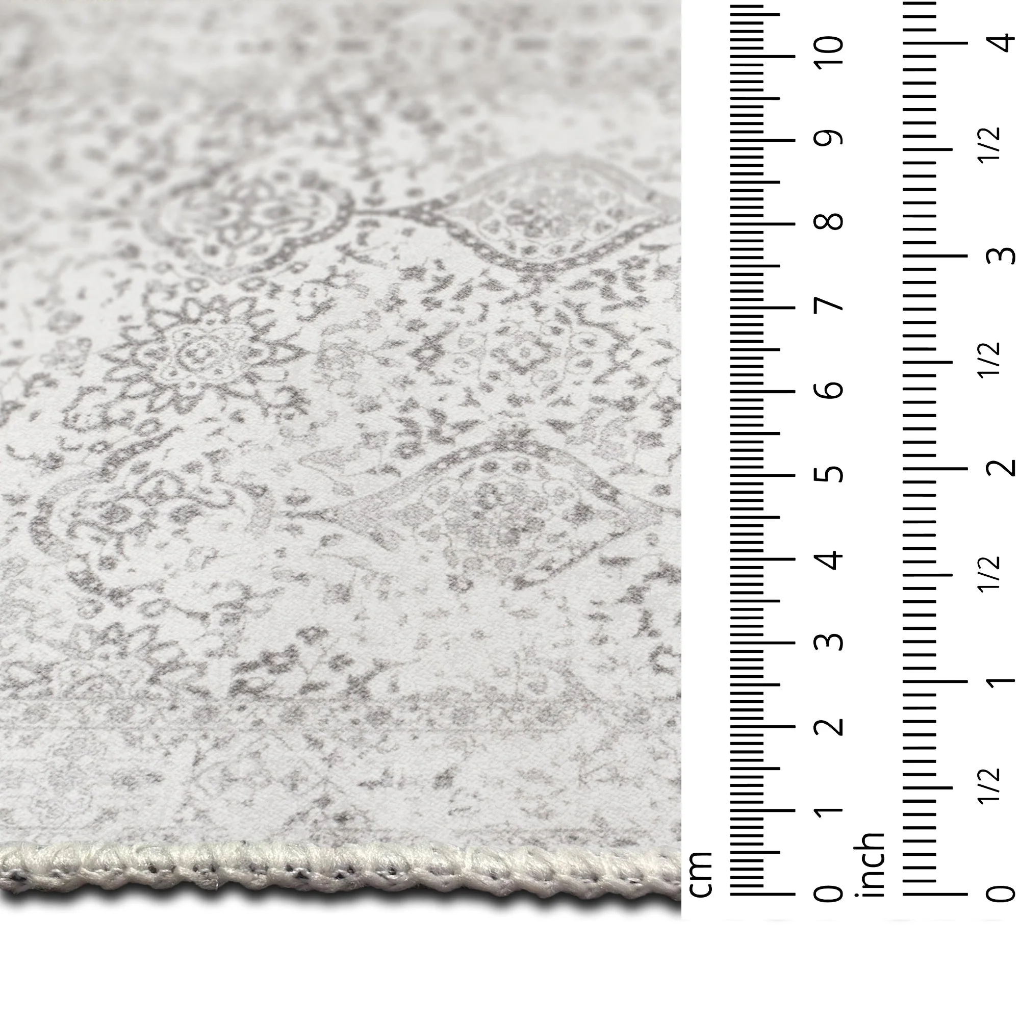 Traditional Ivory And Grey Machine Washable Cotton Area Rug - Image 8