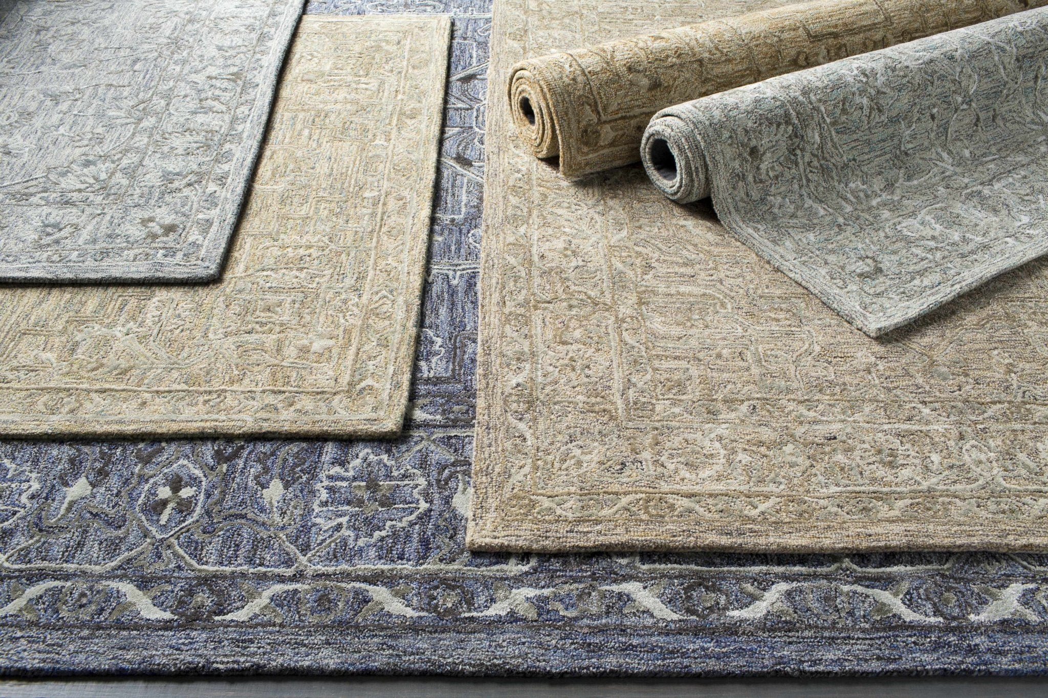 Traditional Mustard, Ivory And Olive Hand Tufted Wool Area Rug - Image 2