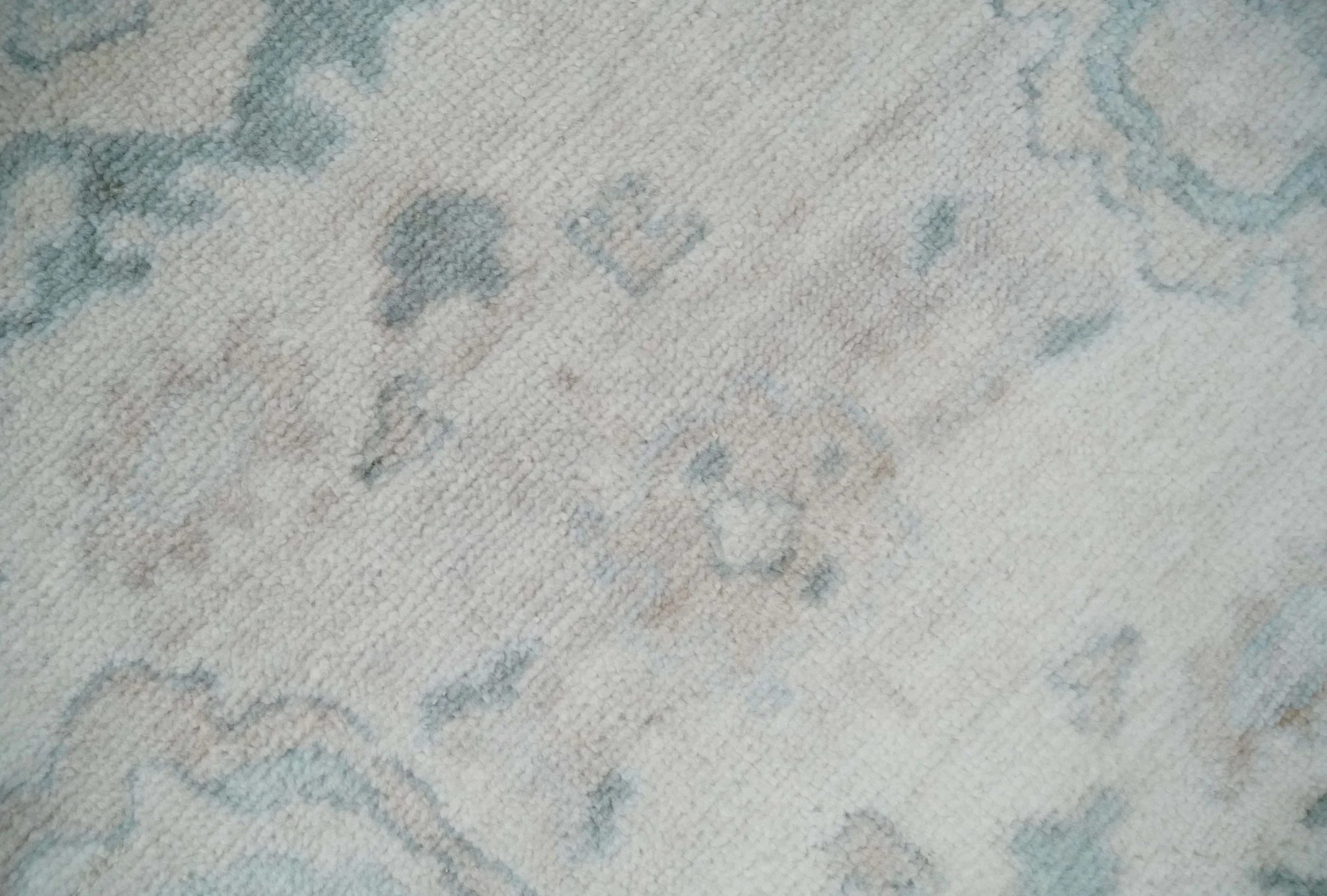 Custom Made Traditional Ivory and Silver Antique Style Oushak Hand knotted Wool Area Rug - Image 4