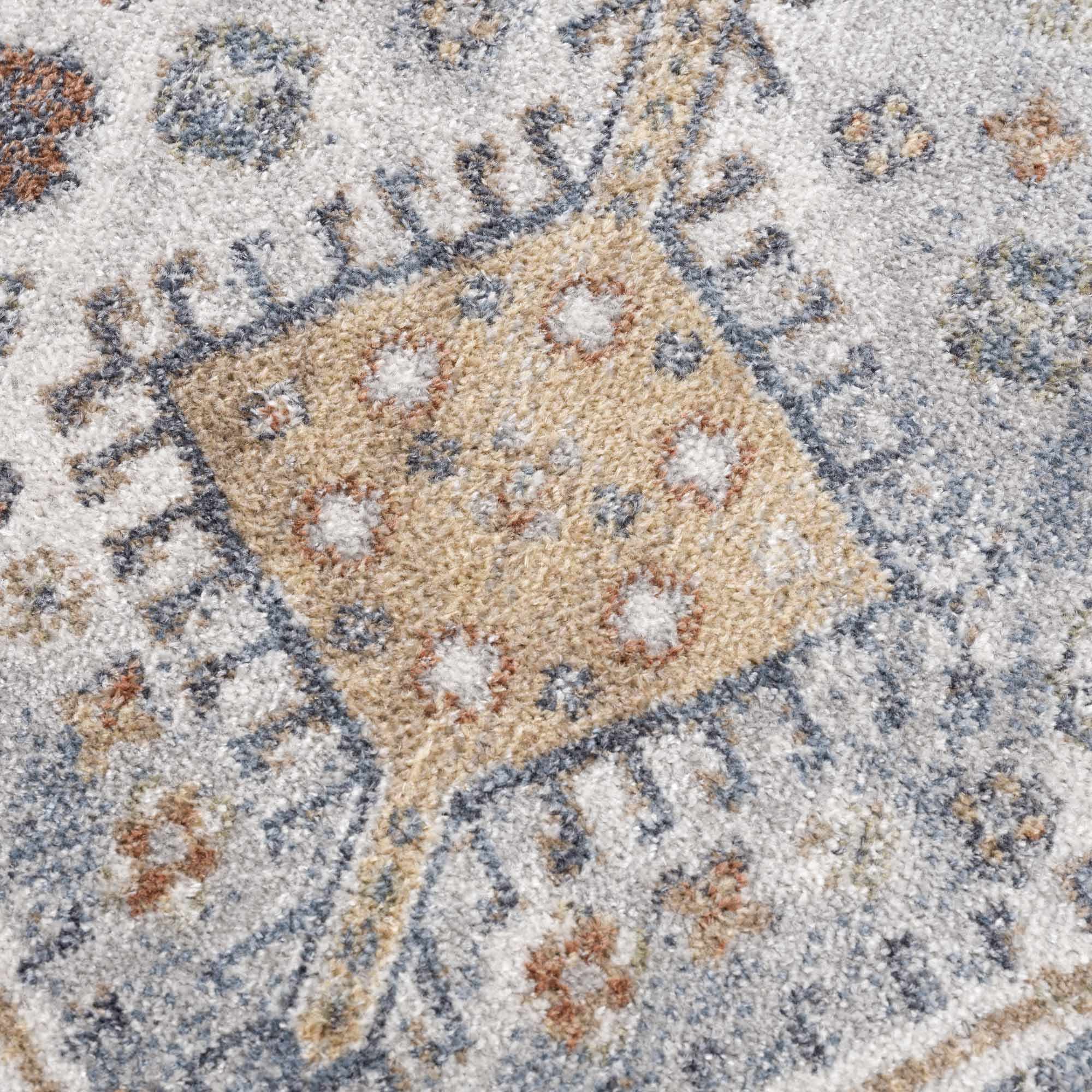 Traditional Ivory, Charcoal and Camel Vintage Style Machine Washable Area Rug - Image 16