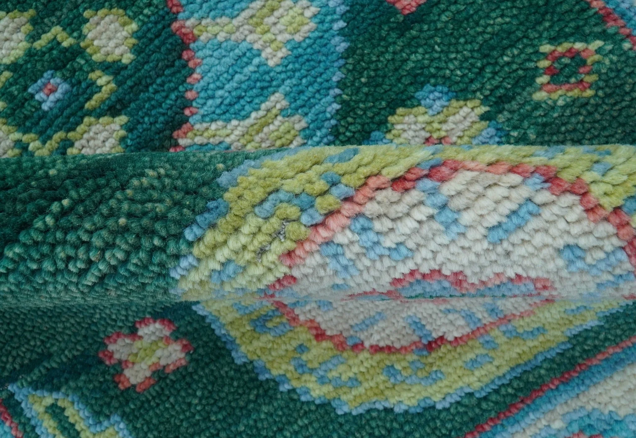 Traditional Khotan Design Teal 3x5 Hand knotted Wool Area Rug - Image 4