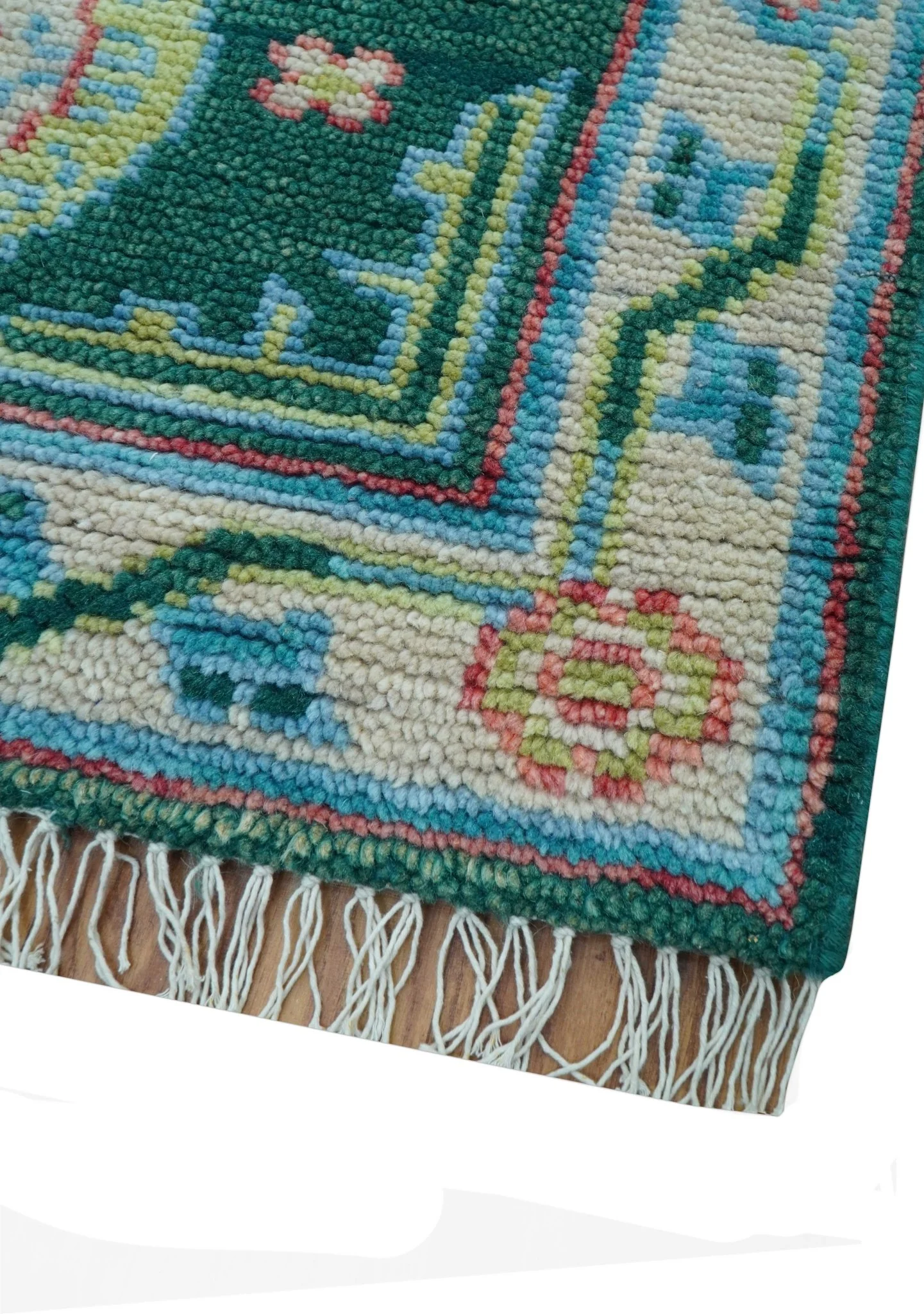 Traditional Khotan Design Teal 3x5 Hand knotted Wool Area Rug - Image 6