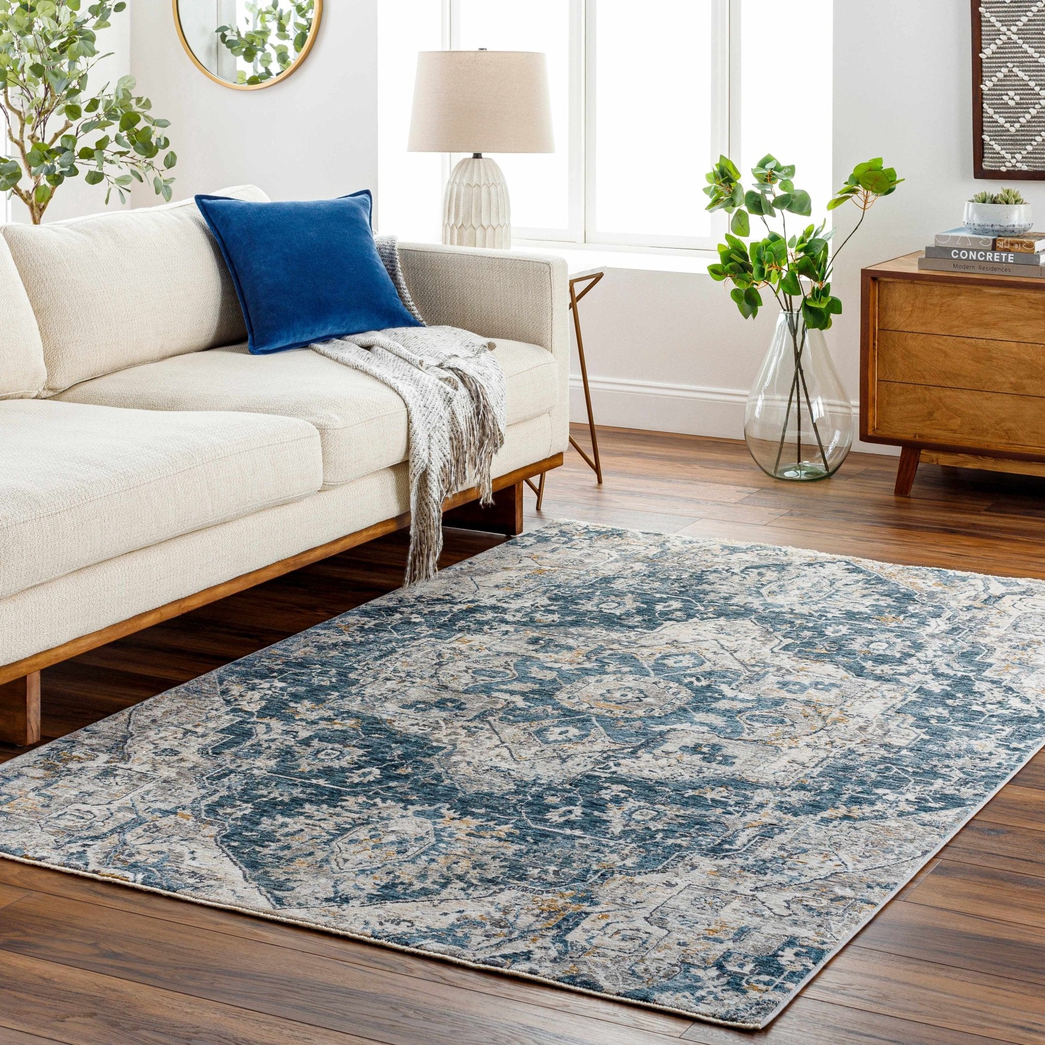 Traditional Medallion Charcoal And Camel Area Rug - Image 17
