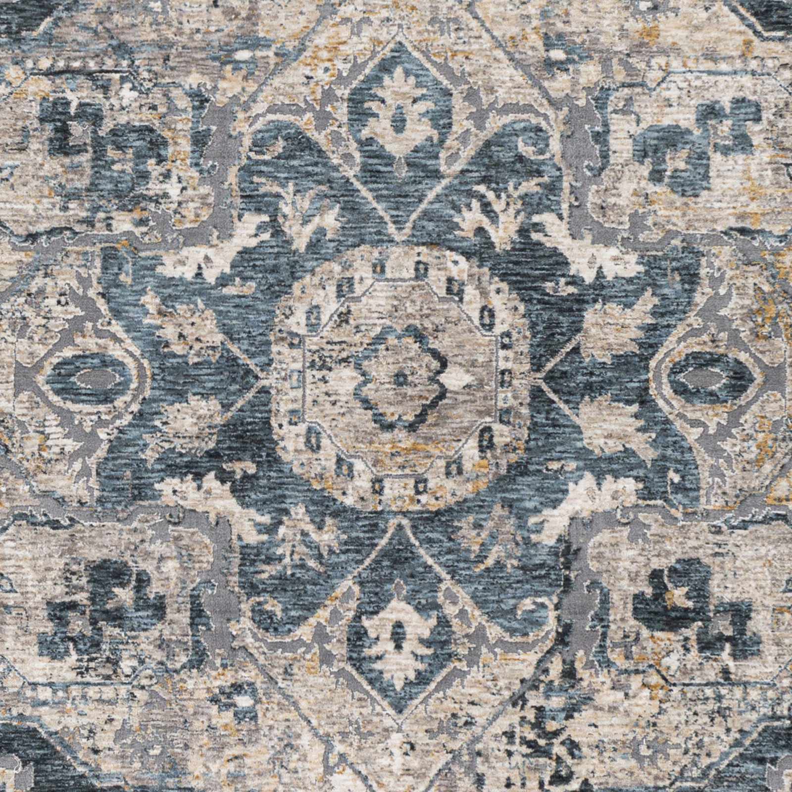 Traditional Medallion Charcoal And Camel Area Rug - Image 7