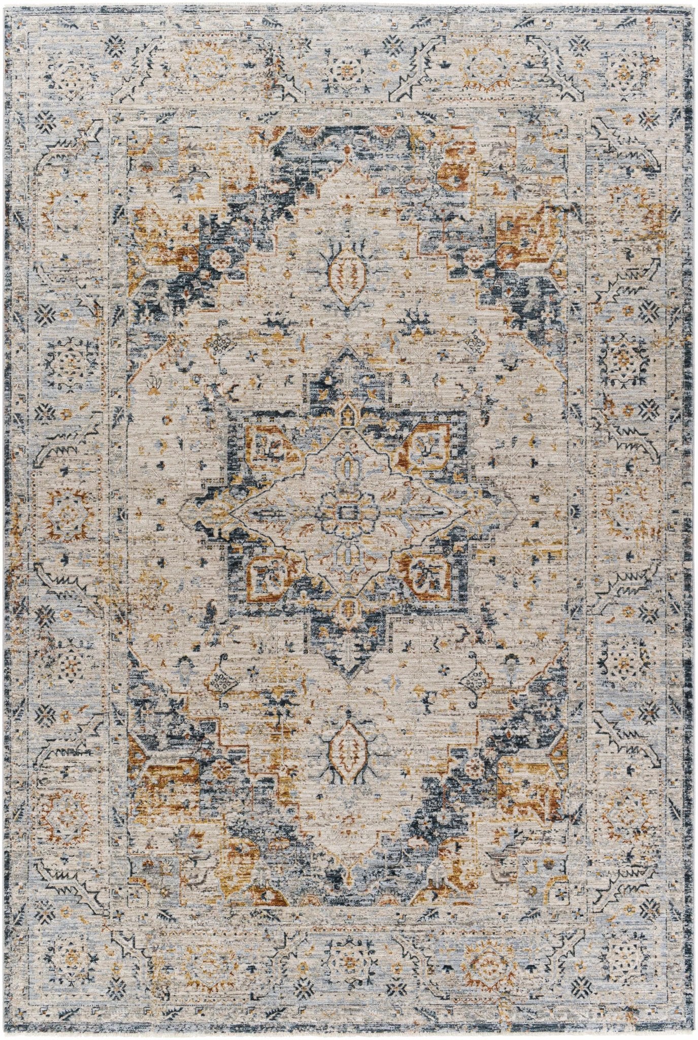 Traditional Medallion Design Beige And Brown Rug - Image 10