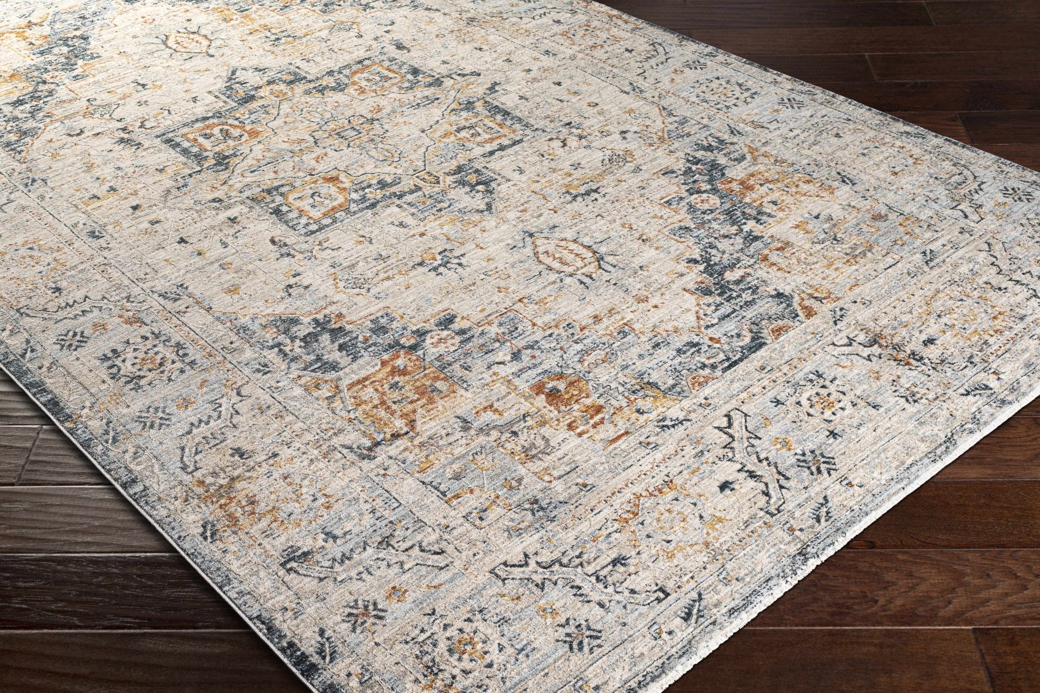 Traditional Medallion Design Beige And Brown Rug - Image 5