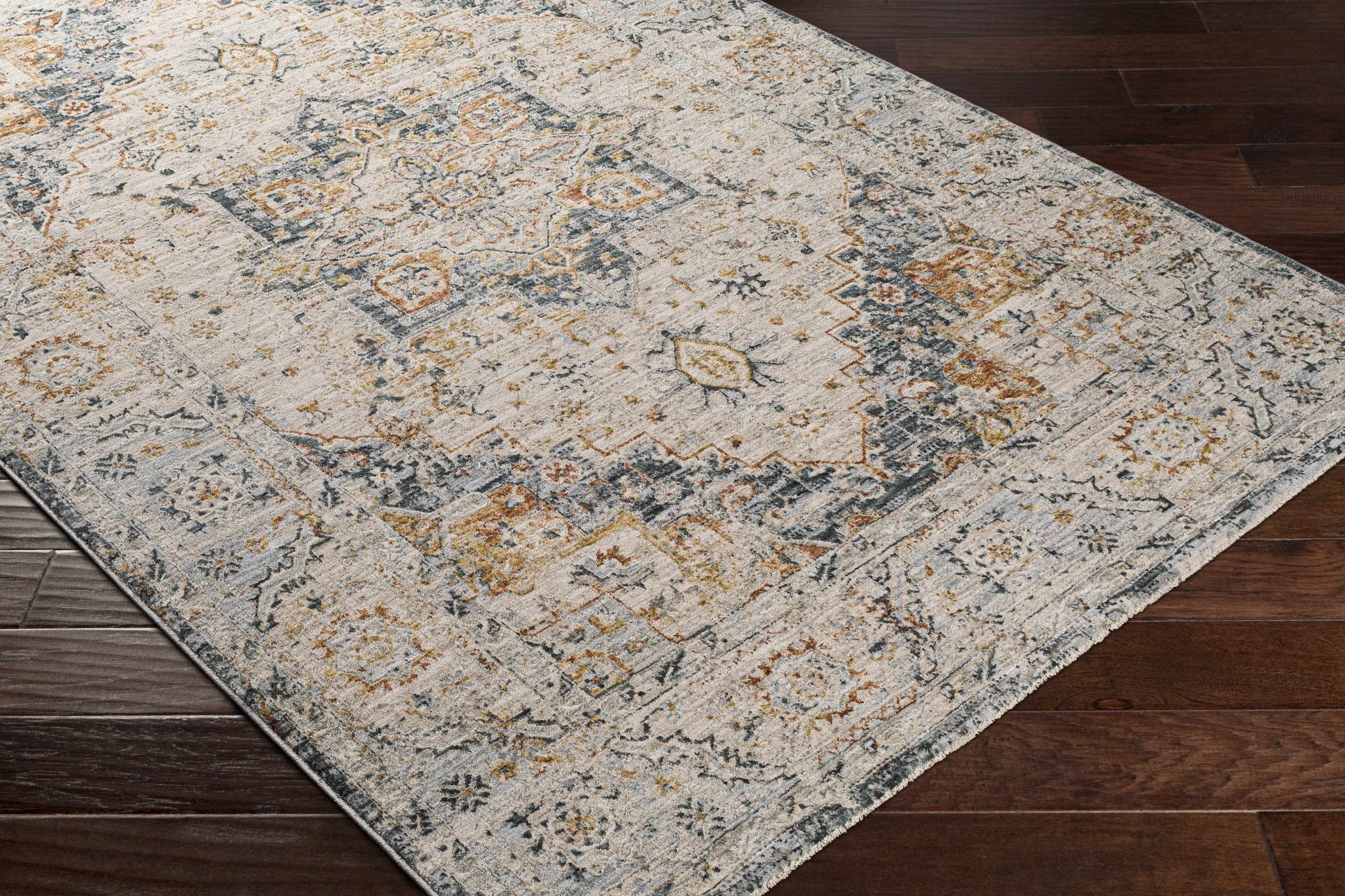 Traditional Medallion Design Beige And Brown Rug - Image 6